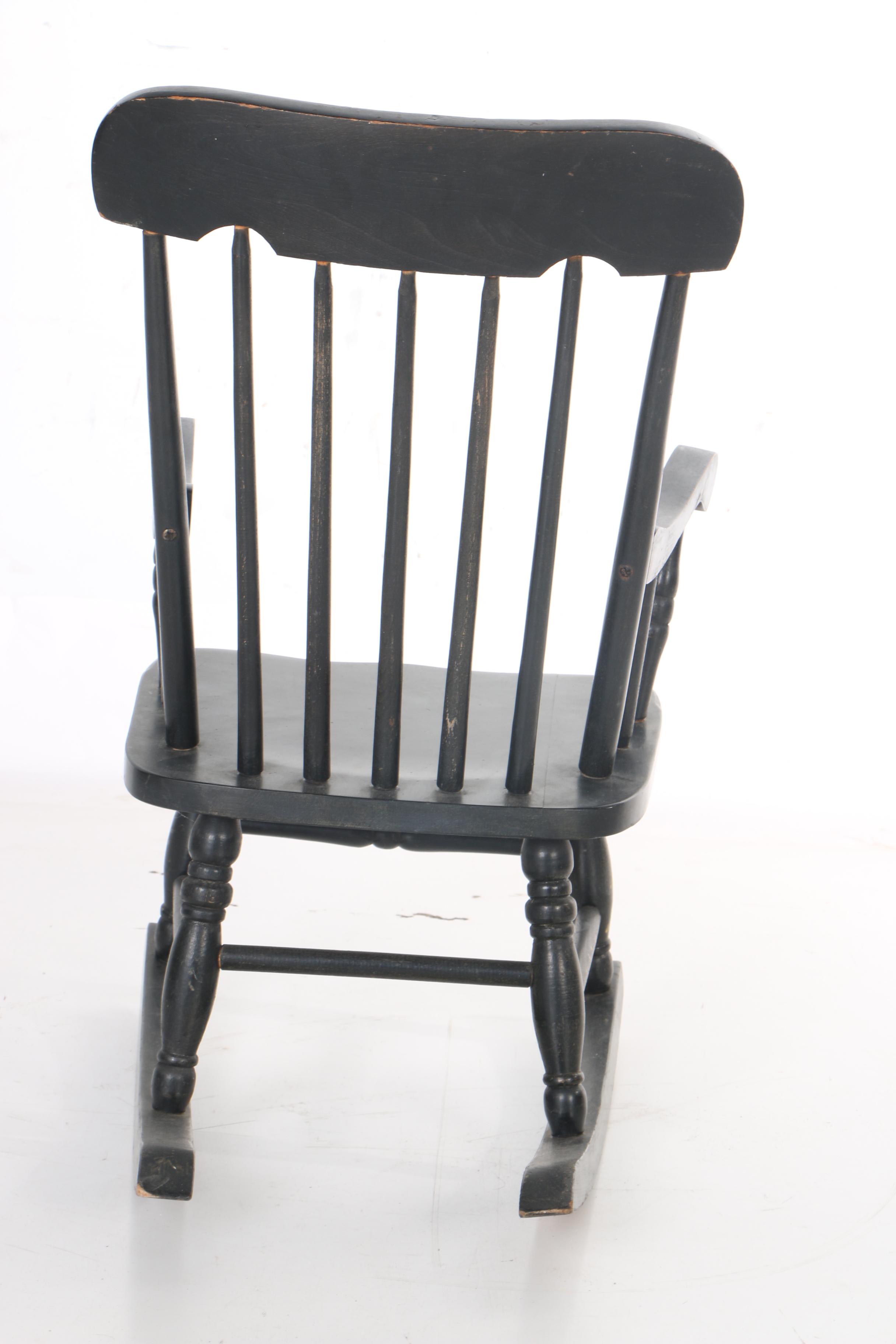 Child's Windsor Style Stencil-Decorated Rocking Chair