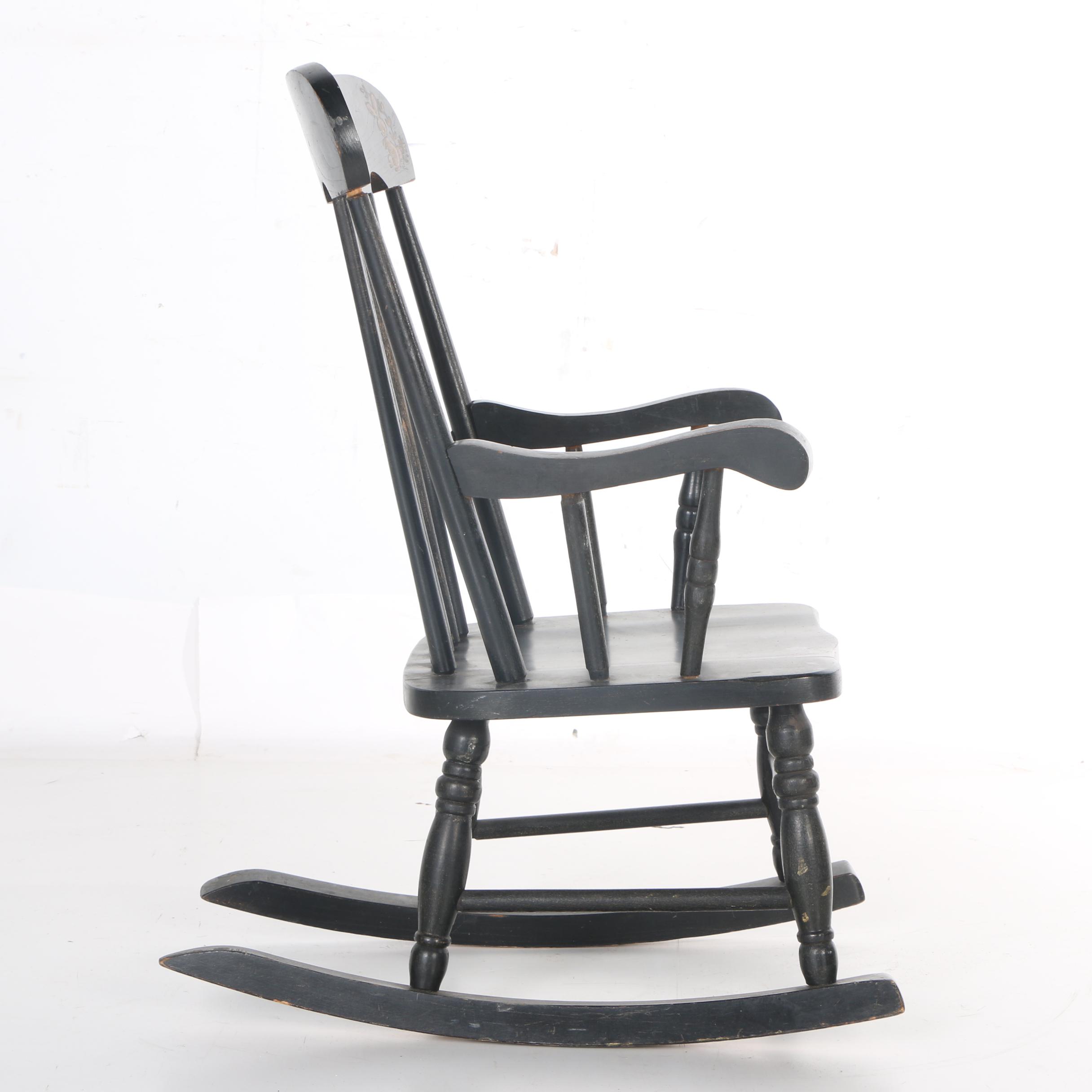 Child's Windsor Style Stencil-Decorated Rocking Chair