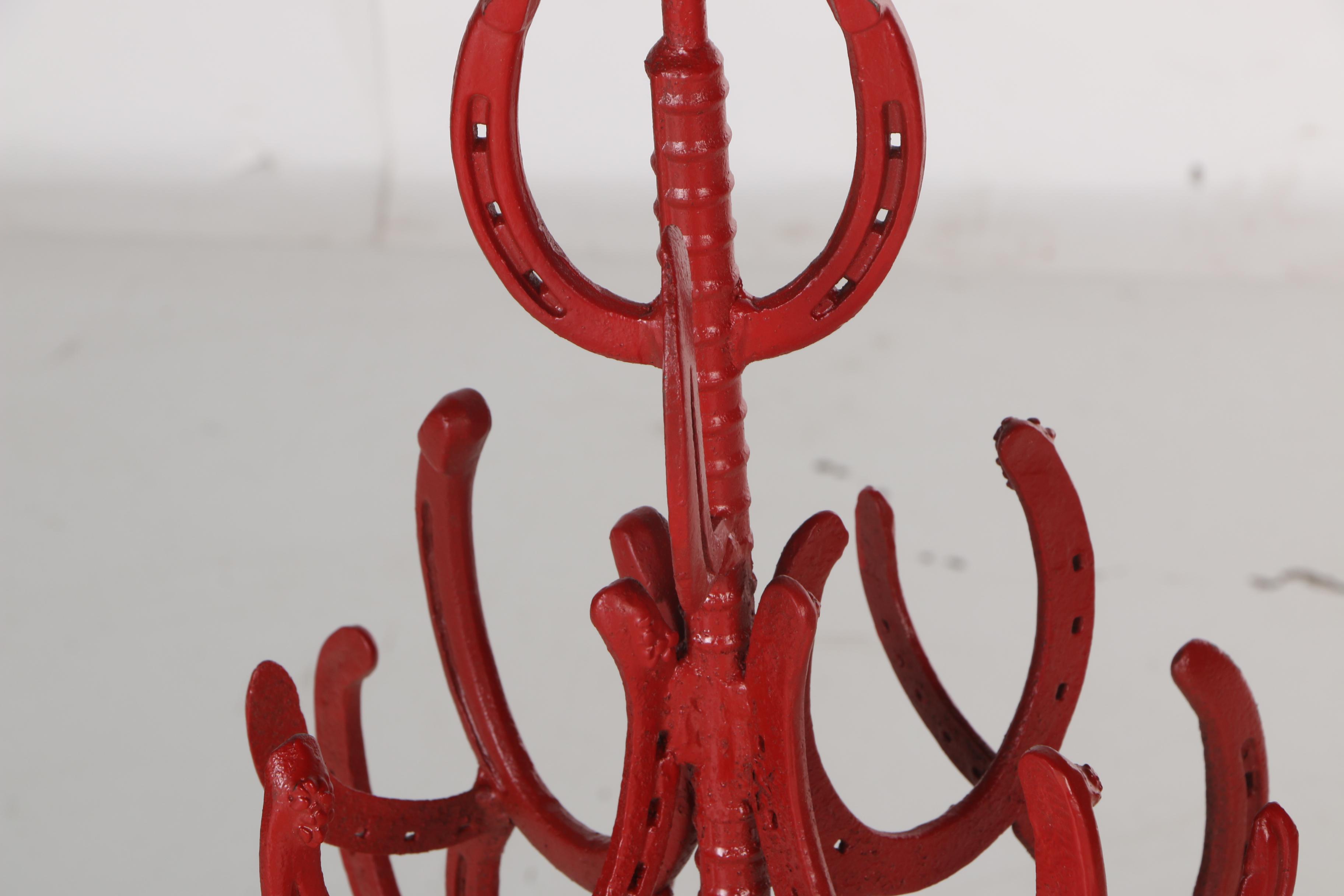 Red Metal Horse Shoe Christmas Tree