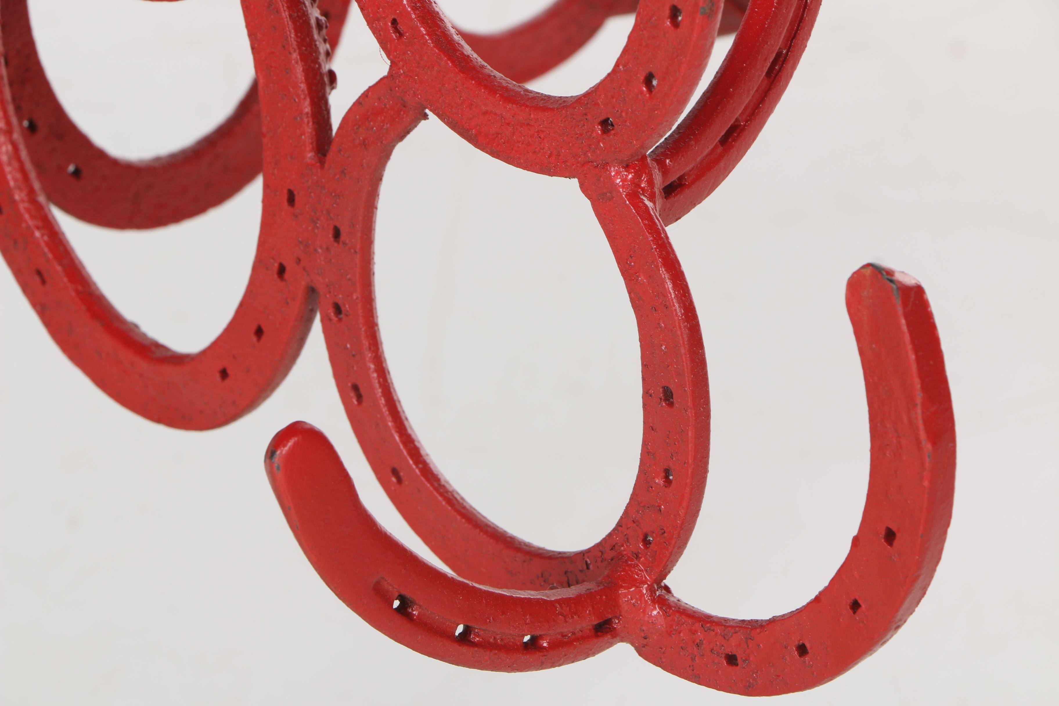 Red Metal Horse Shoe Christmas Tree