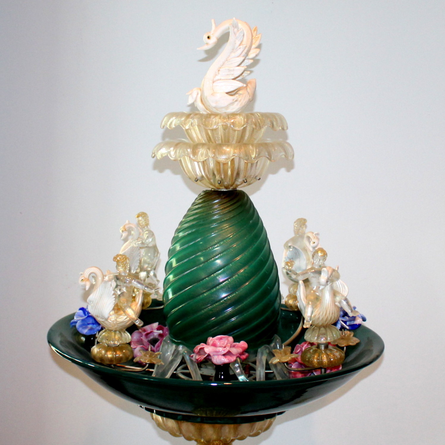 Vintage Venetian Art Glass Bird Bath Fountain