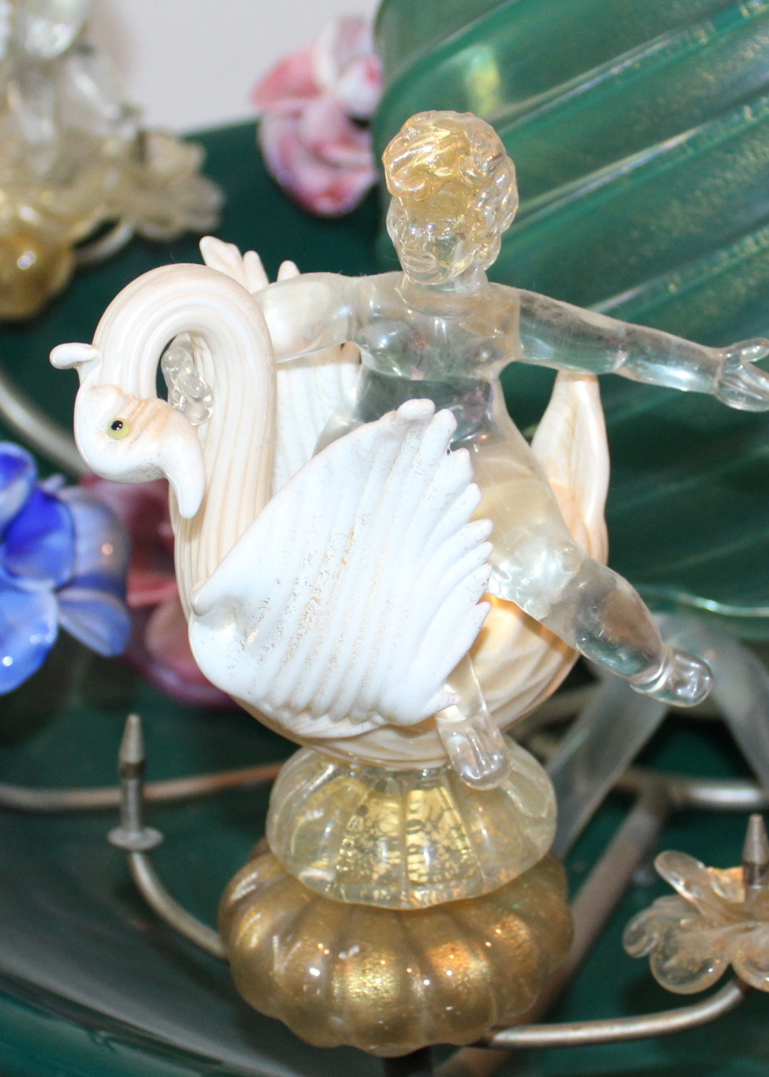 Vintage Venetian Art Glass Bird Bath Fountain