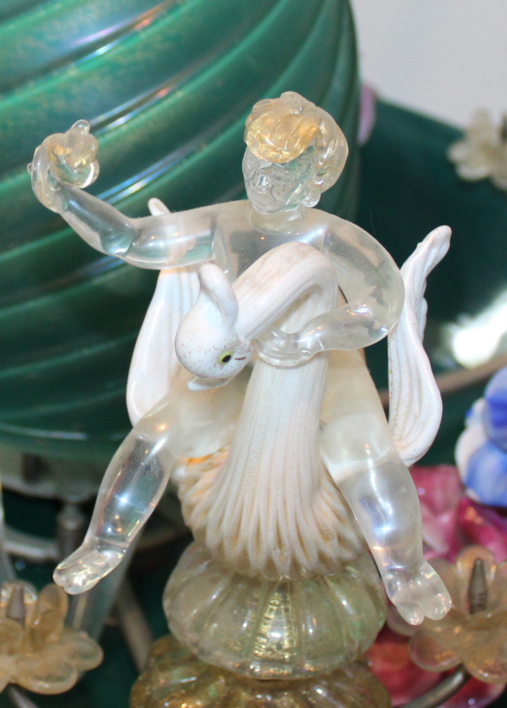 Vintage Venetian Art Glass Bird Bath Fountain