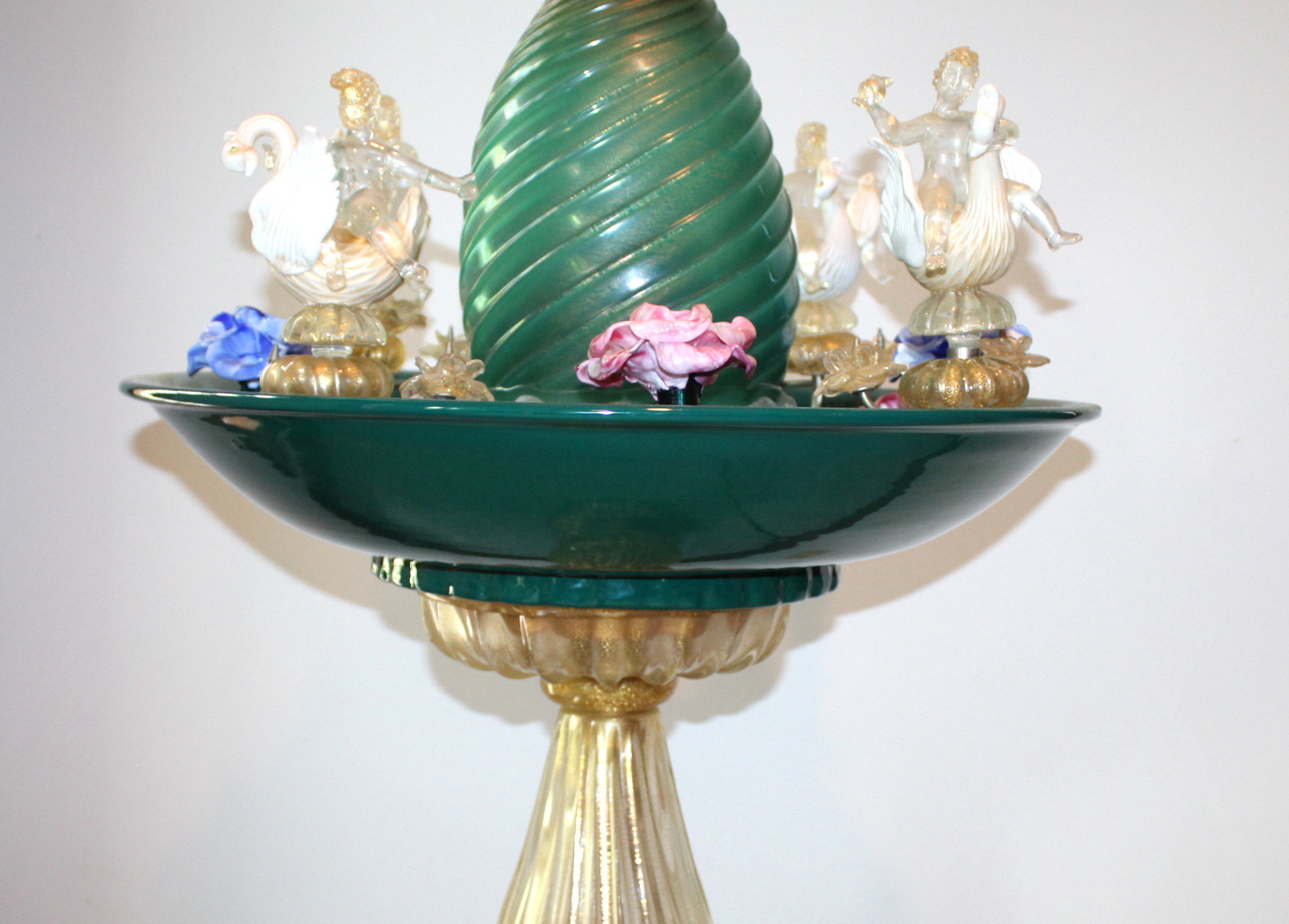 Vintage Venetian Art Glass Bird Bath Fountain