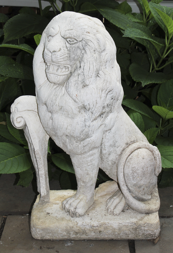 Concrete Lion Garden Statues