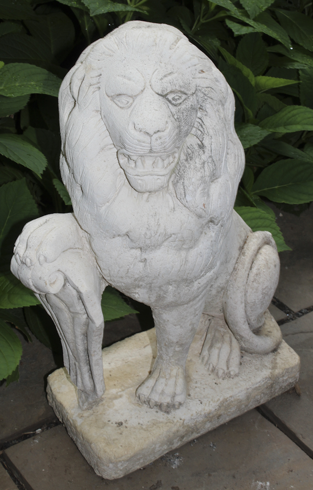 Concrete Lion Garden Statues