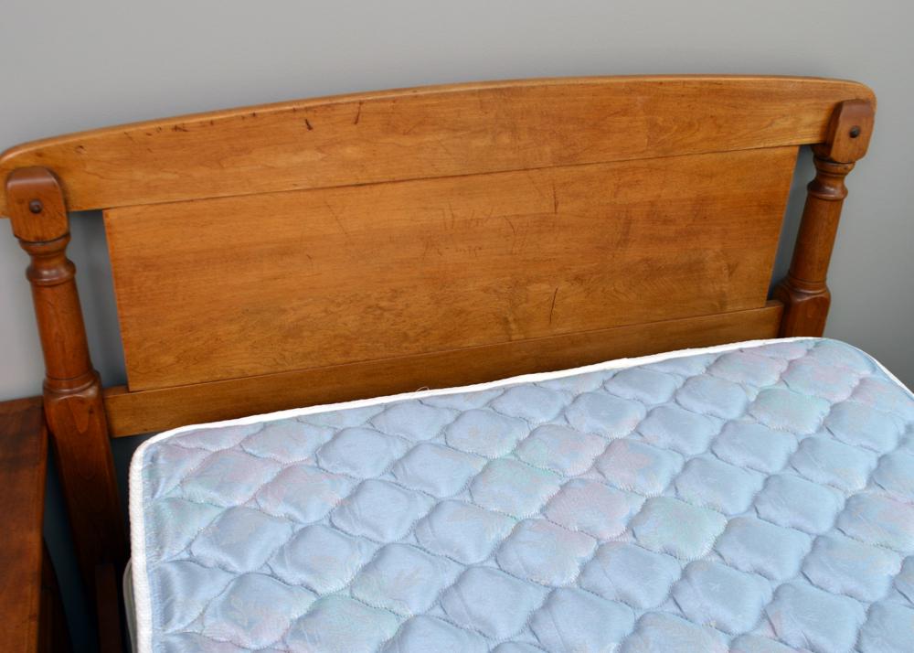 Two Early American Style Cherry Twin Bed Frames