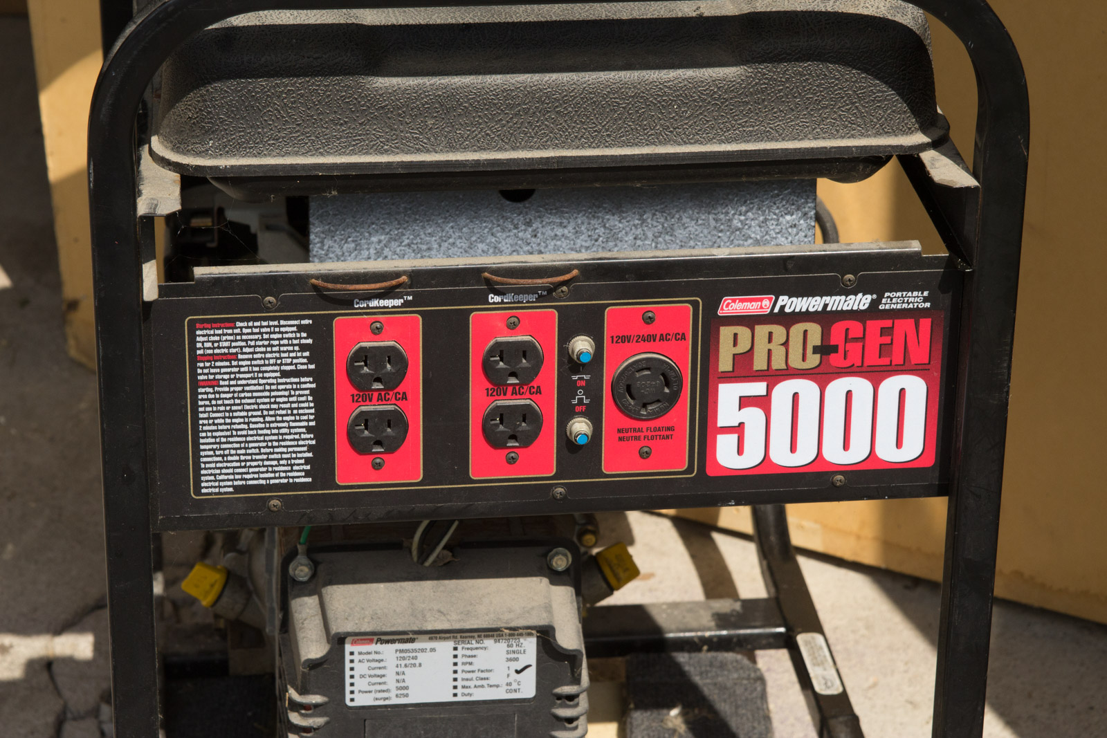 Coleman Powermate Pro Gen 5000 Generator