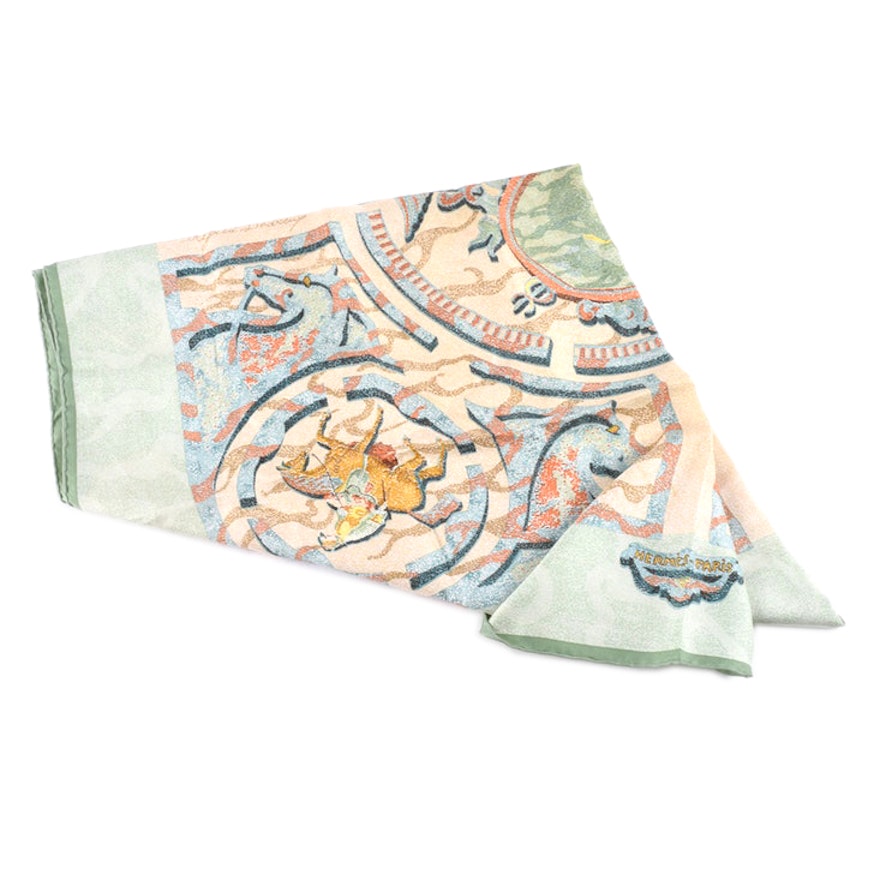 Hermès "Alfred Dedreux Peintre du Cheval" Silk Scarf