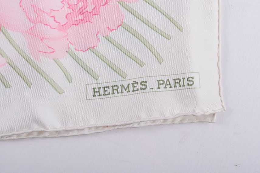 Vintage Hermès "La Pivoines" Silk Scarf