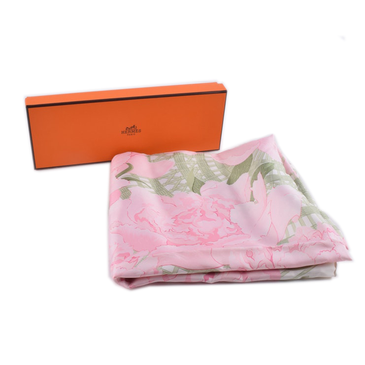 Vintage Hermès "La Pivoines" Silk Scarf