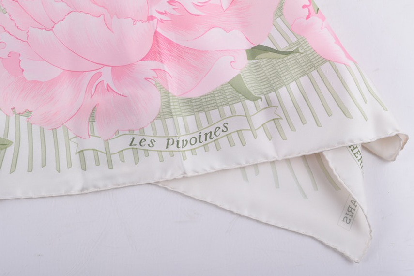 Vintage Hermès "La Pivoines" Silk Scarf
