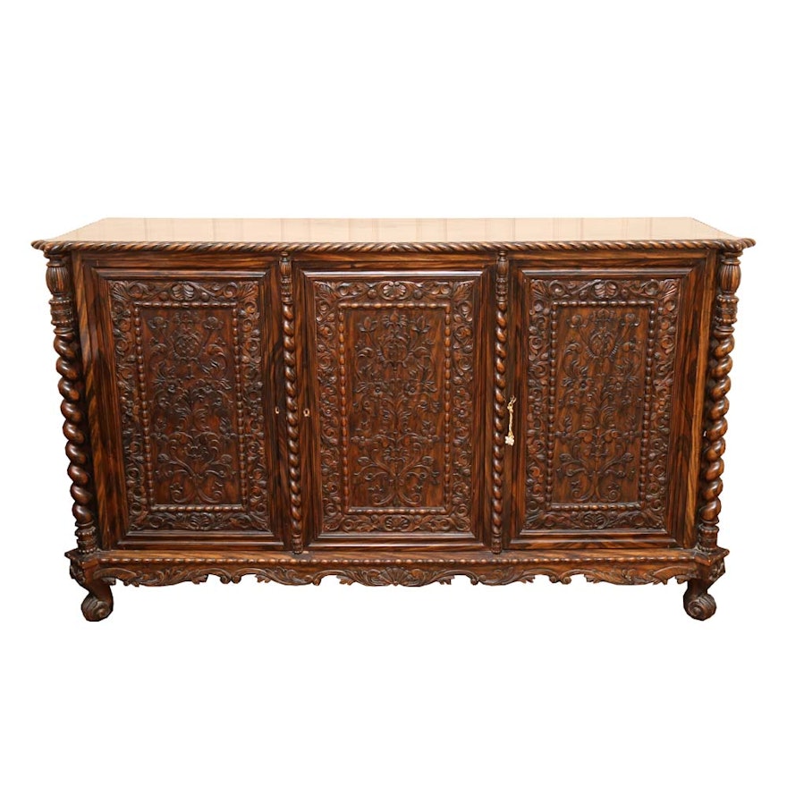 Large Carved Mahogany Buffet