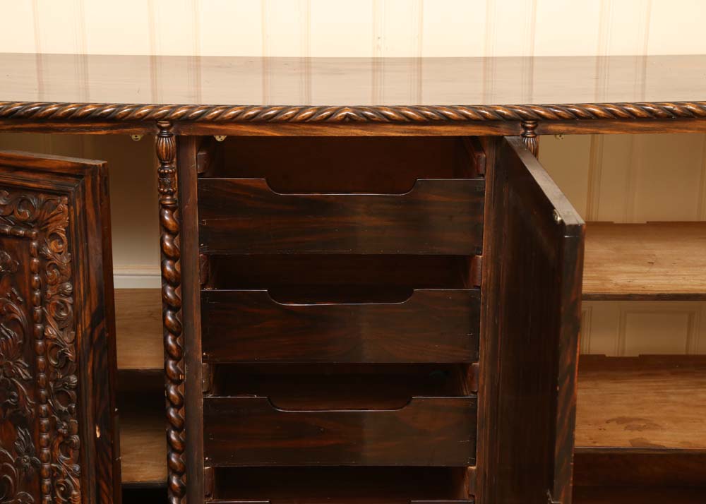 Large Carved Mahogany Buffet