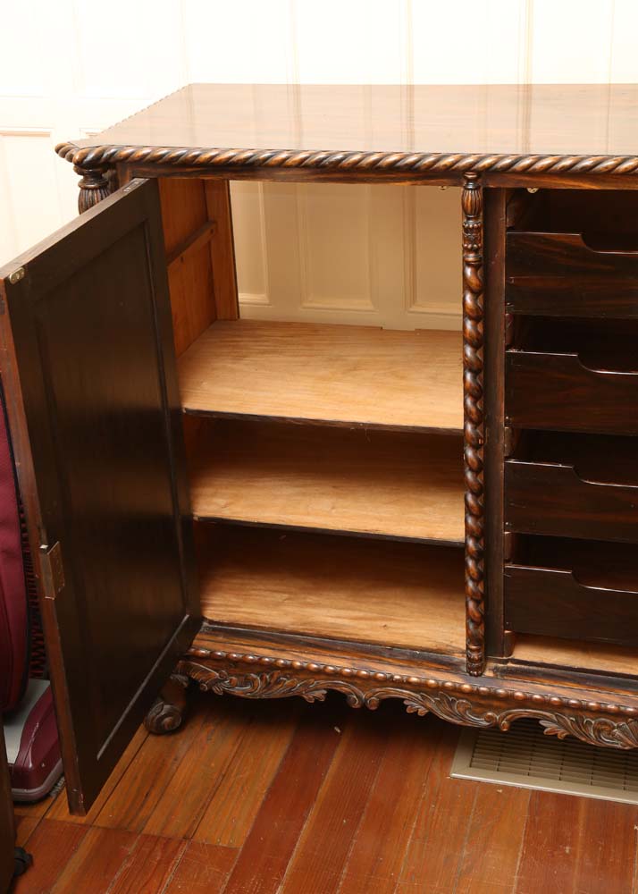 Large Carved Mahogany Buffet