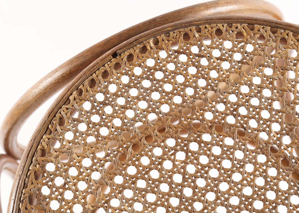 Vintage Thonet Style Bentwood Cane Stool