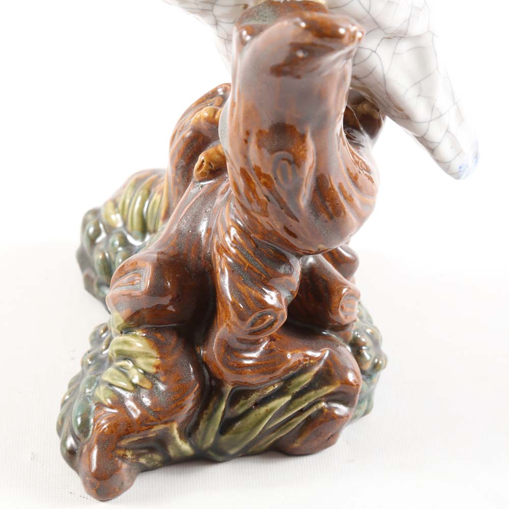 Pair of Ceramic Macaw Figurines