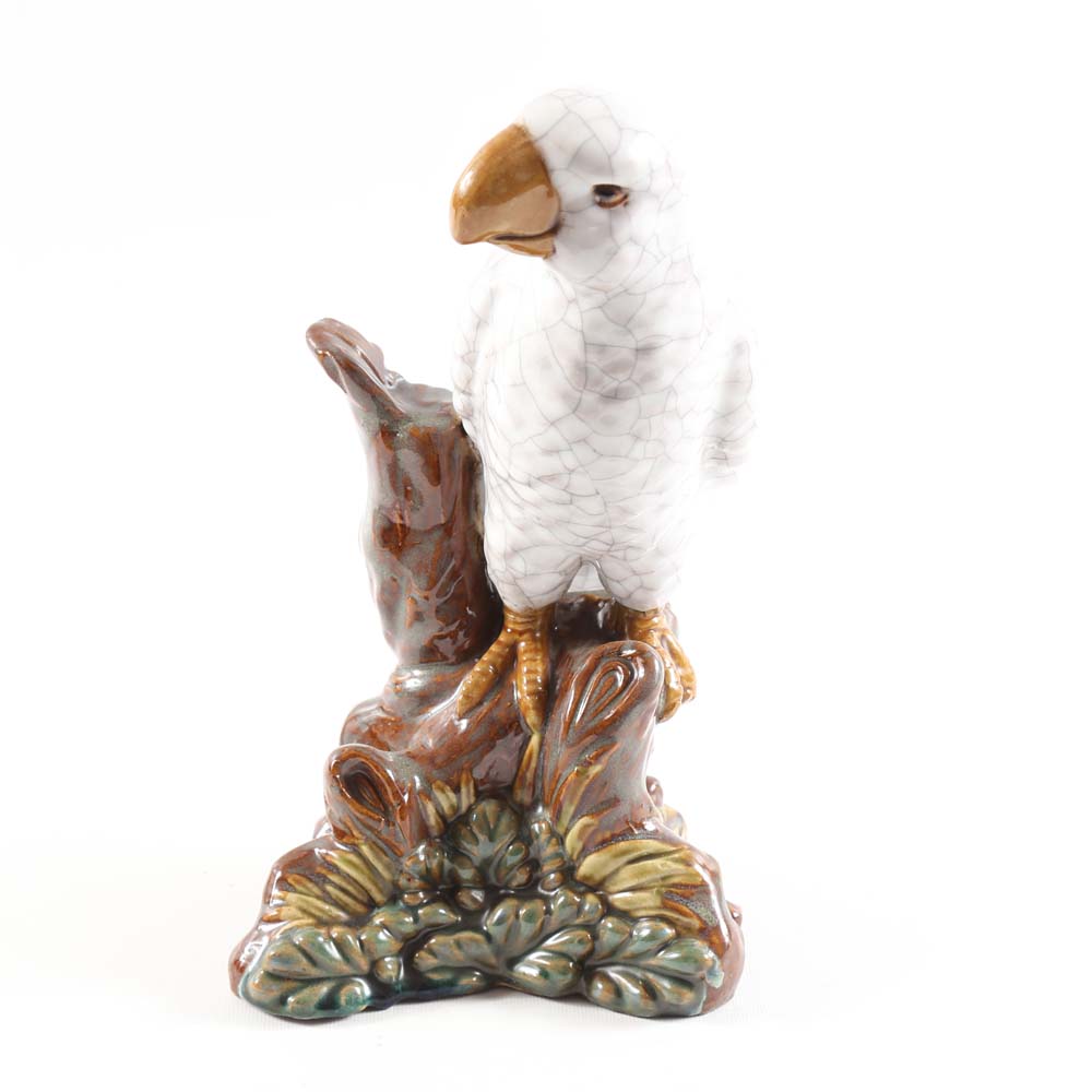 Pair of Ceramic Macaw Figurines