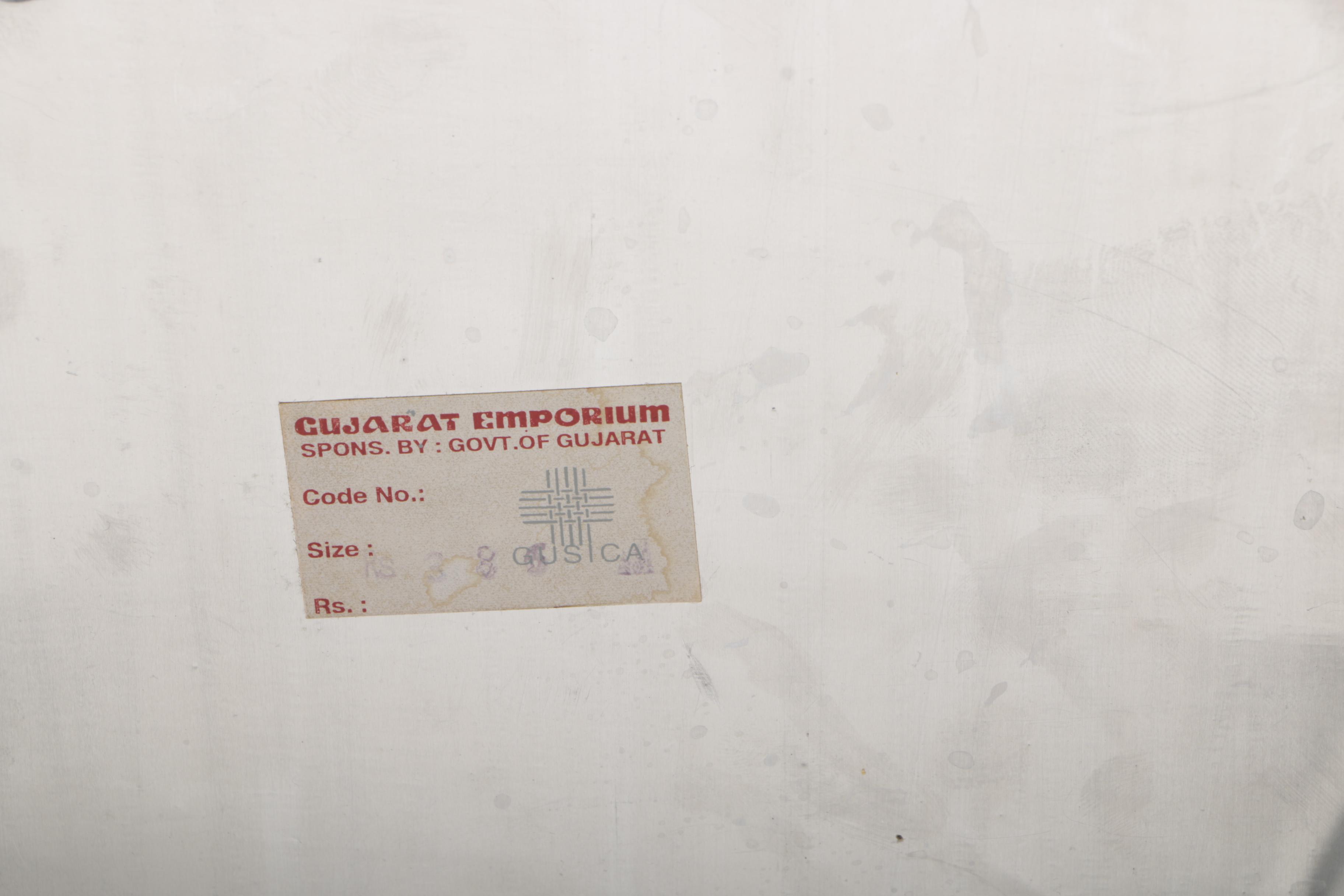 Indian Metal Embossed Table with Book Stand by Gujarat Emporium