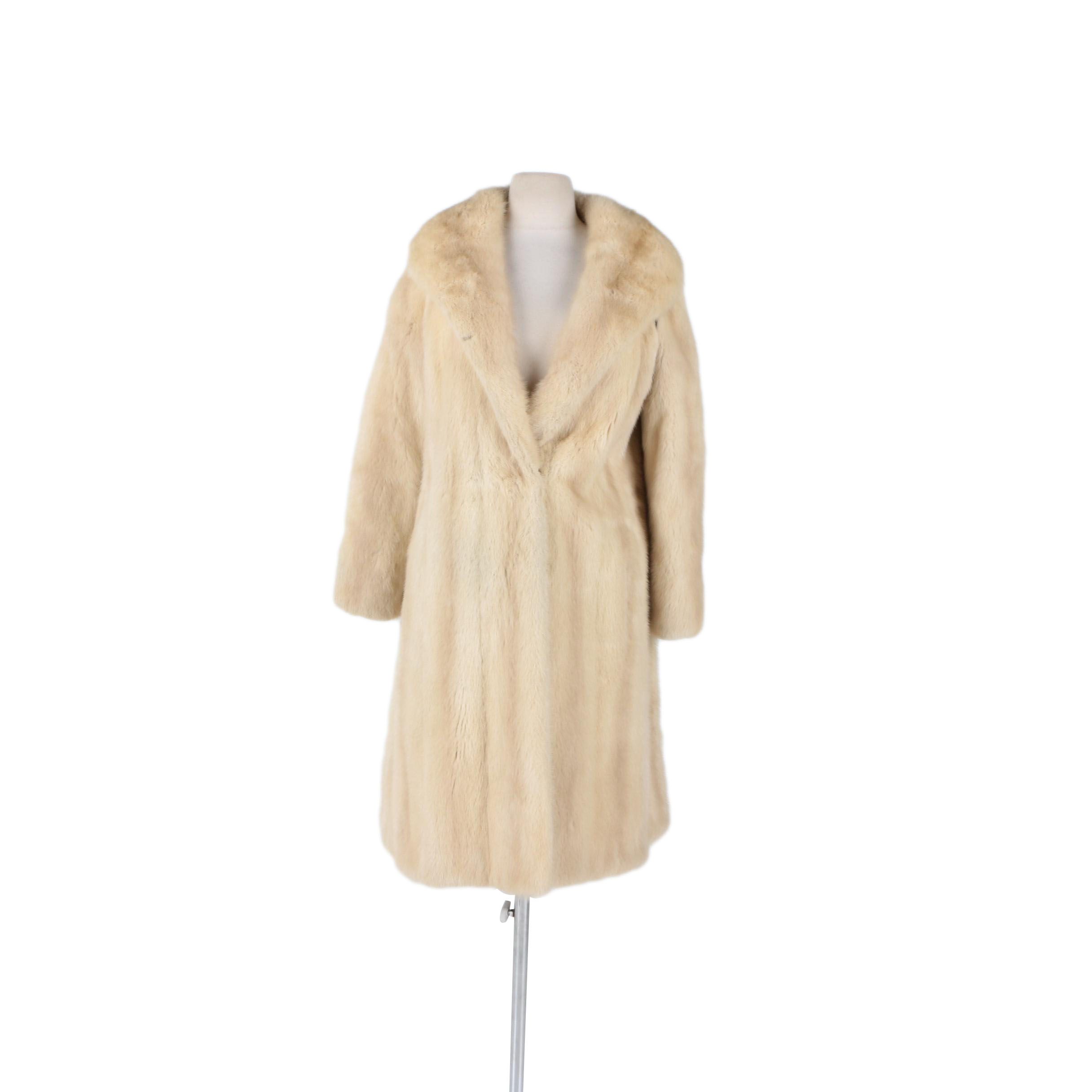 Kramer's Blonde Mink Fur Women's Dress Coat