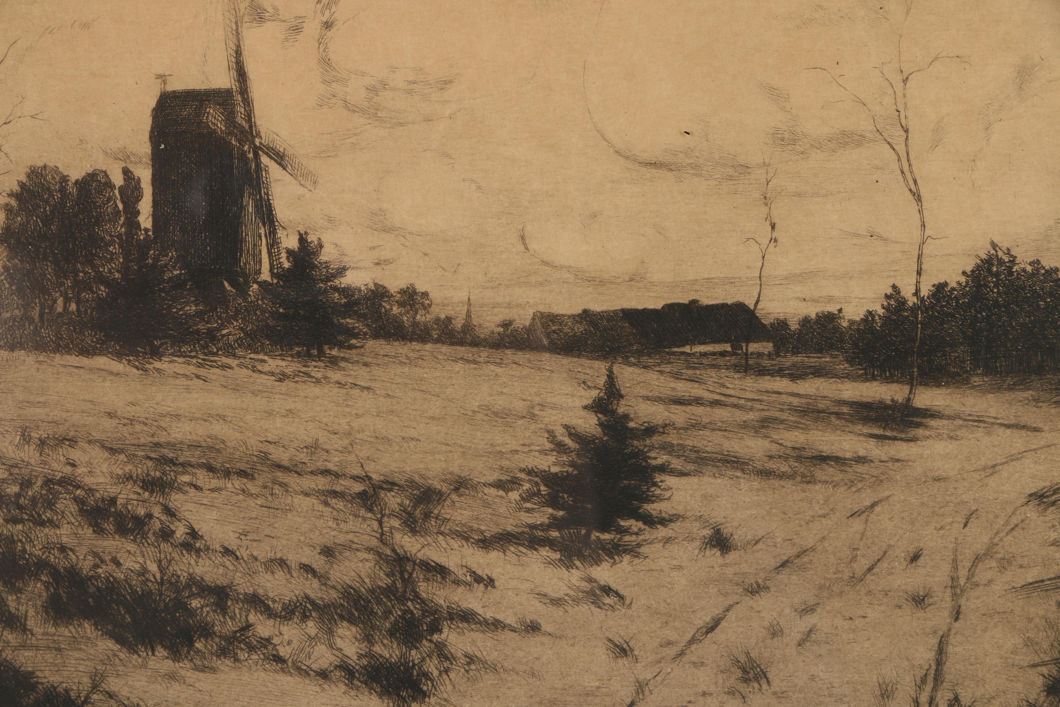 Jos. Van Hoof Limited Edition Etching of a Landscape