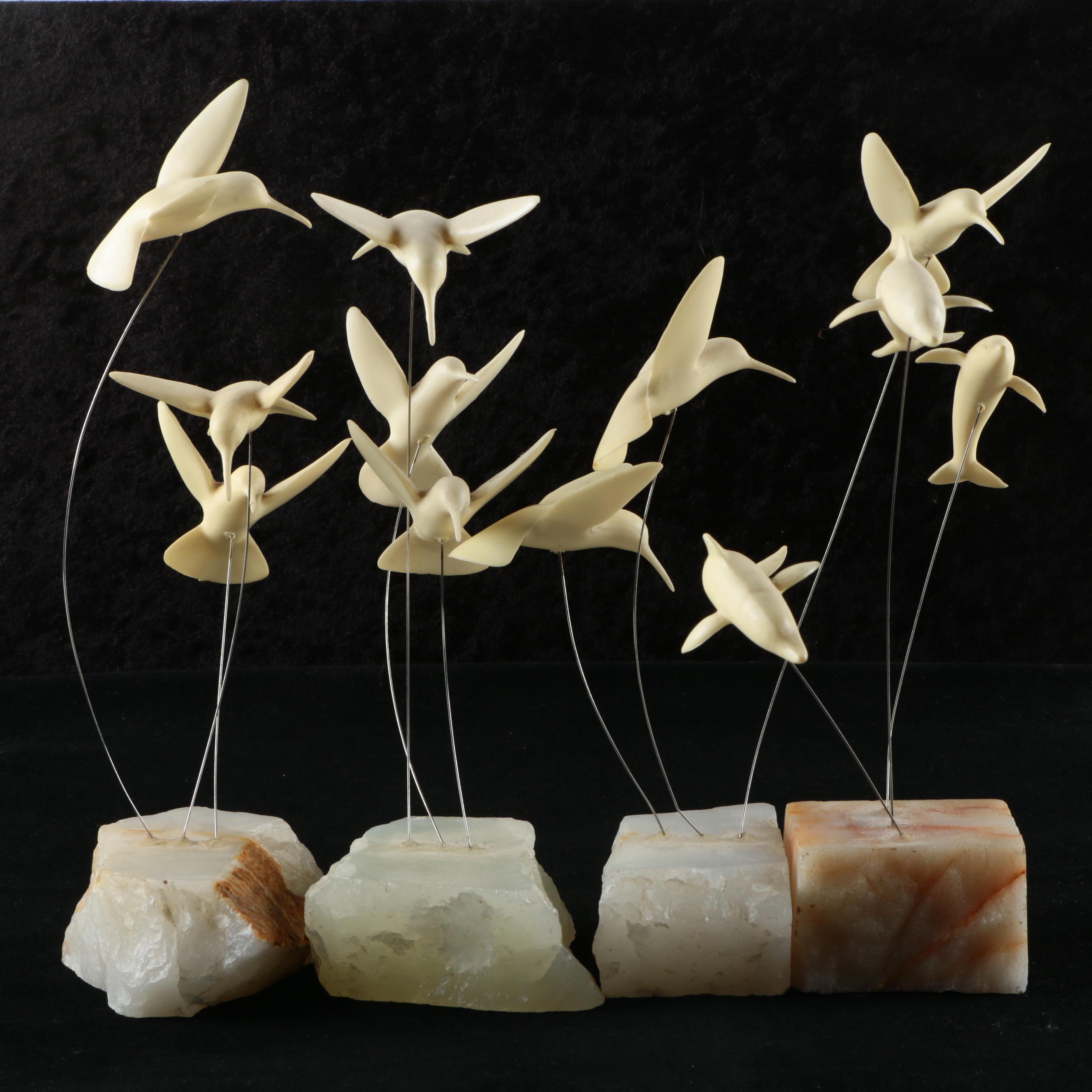 Marvin Wernick Co. Kinetic Sculptures with Agate Bases