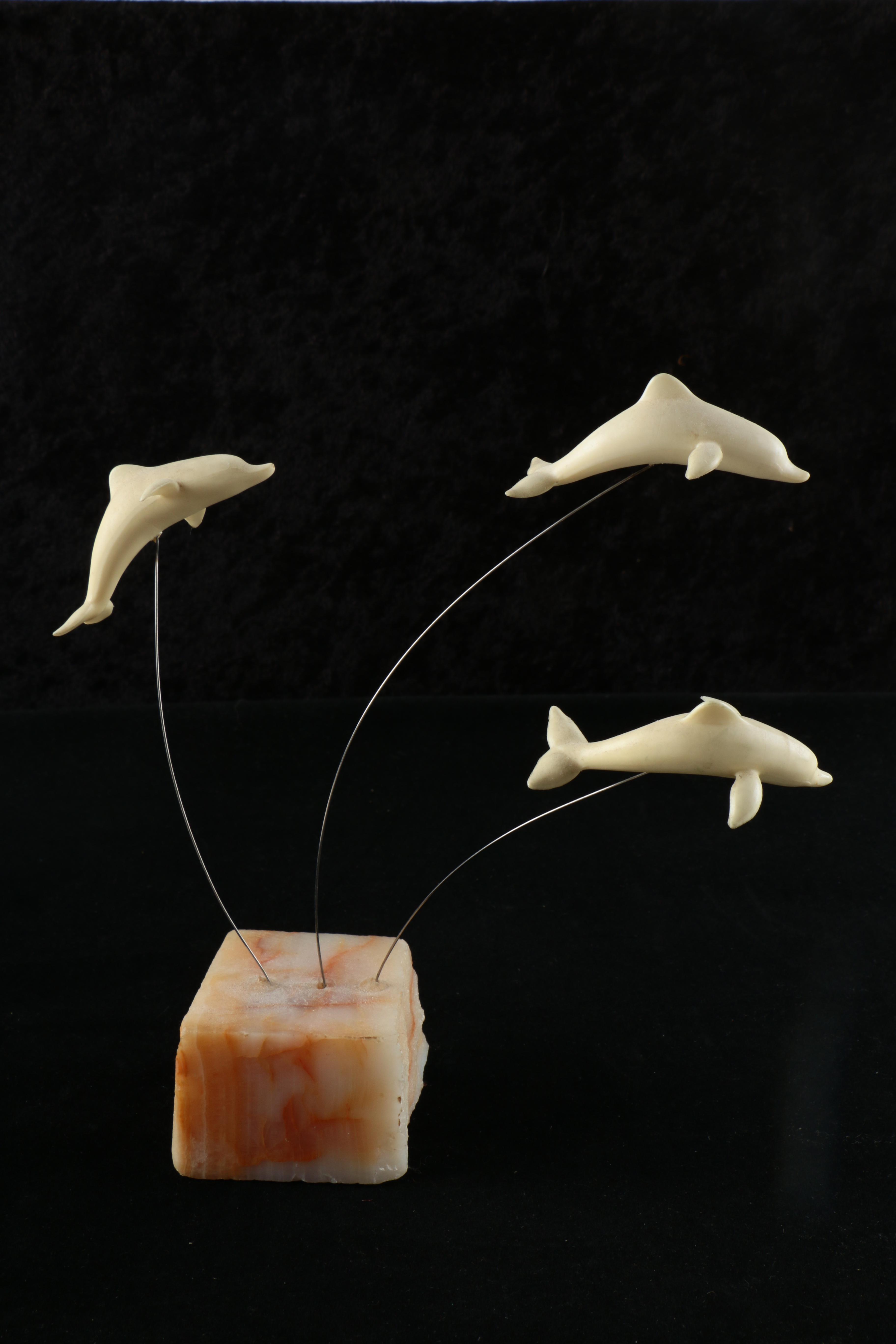 Marvin Wernick Co. Kinetic Sculptures with Agate Bases