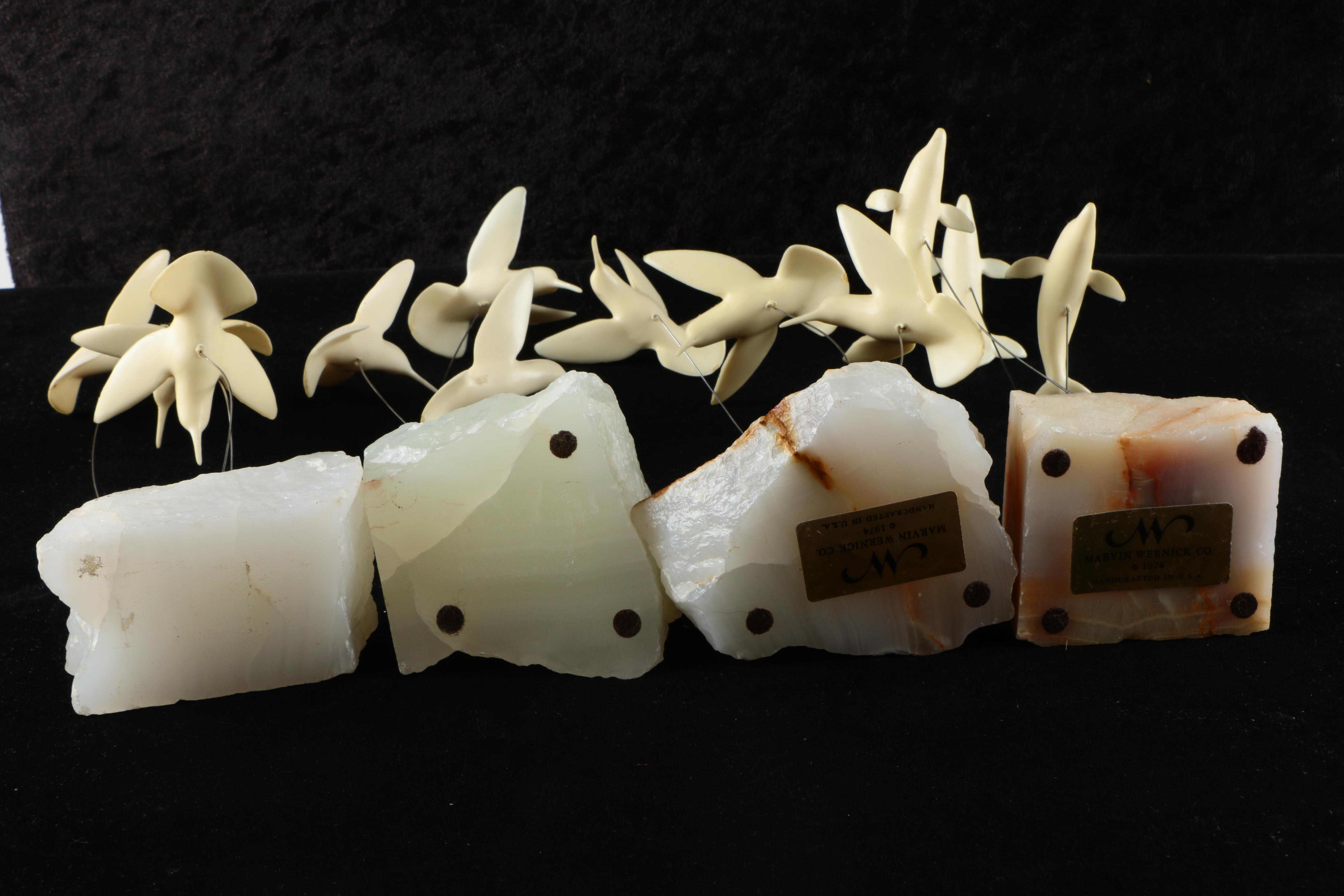 Marvin Wernick Co. Kinetic Sculptures with Agate Bases