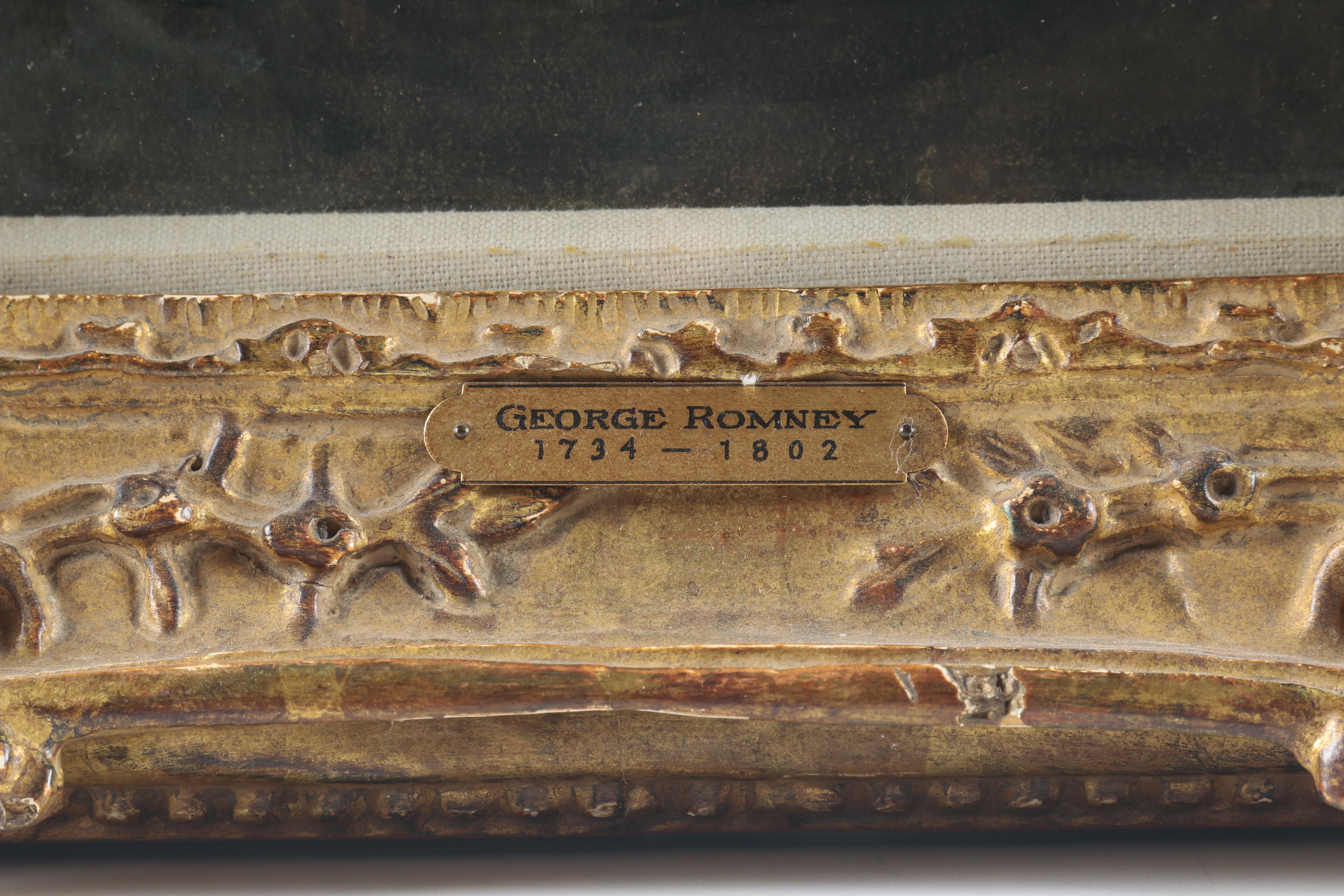 George Romney Watercolor Painting on Paper "Pamela Fitzgerald"