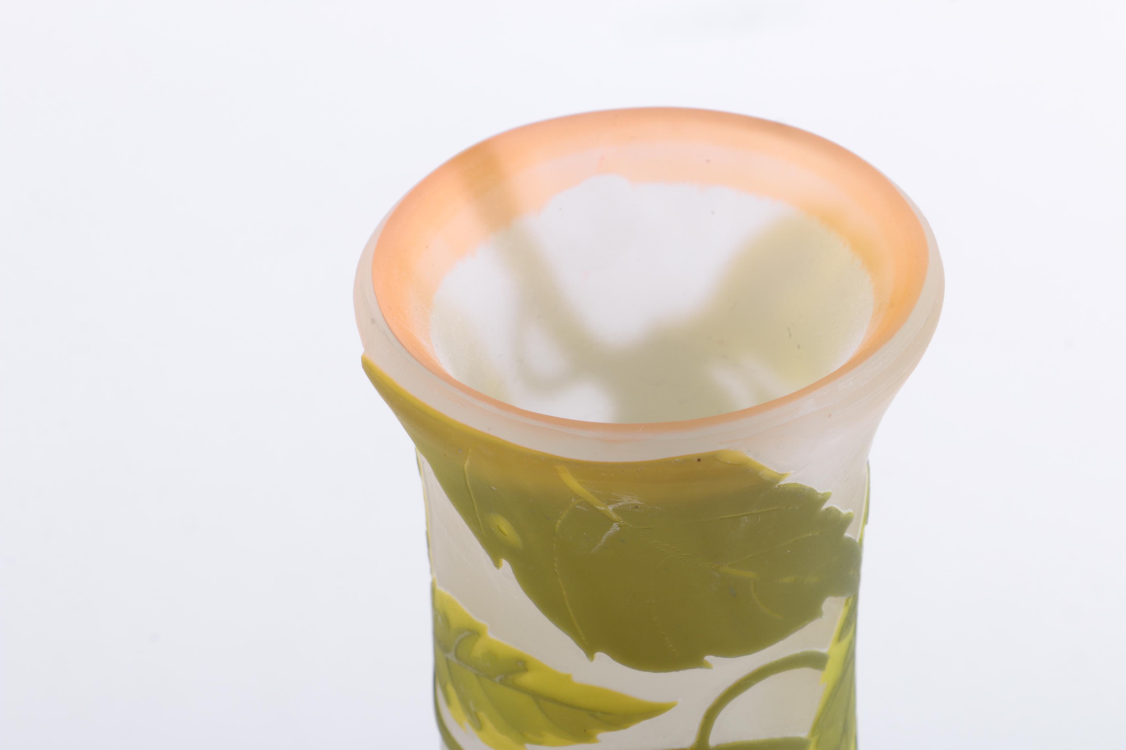 Pair of Antique Galle Glass Vases