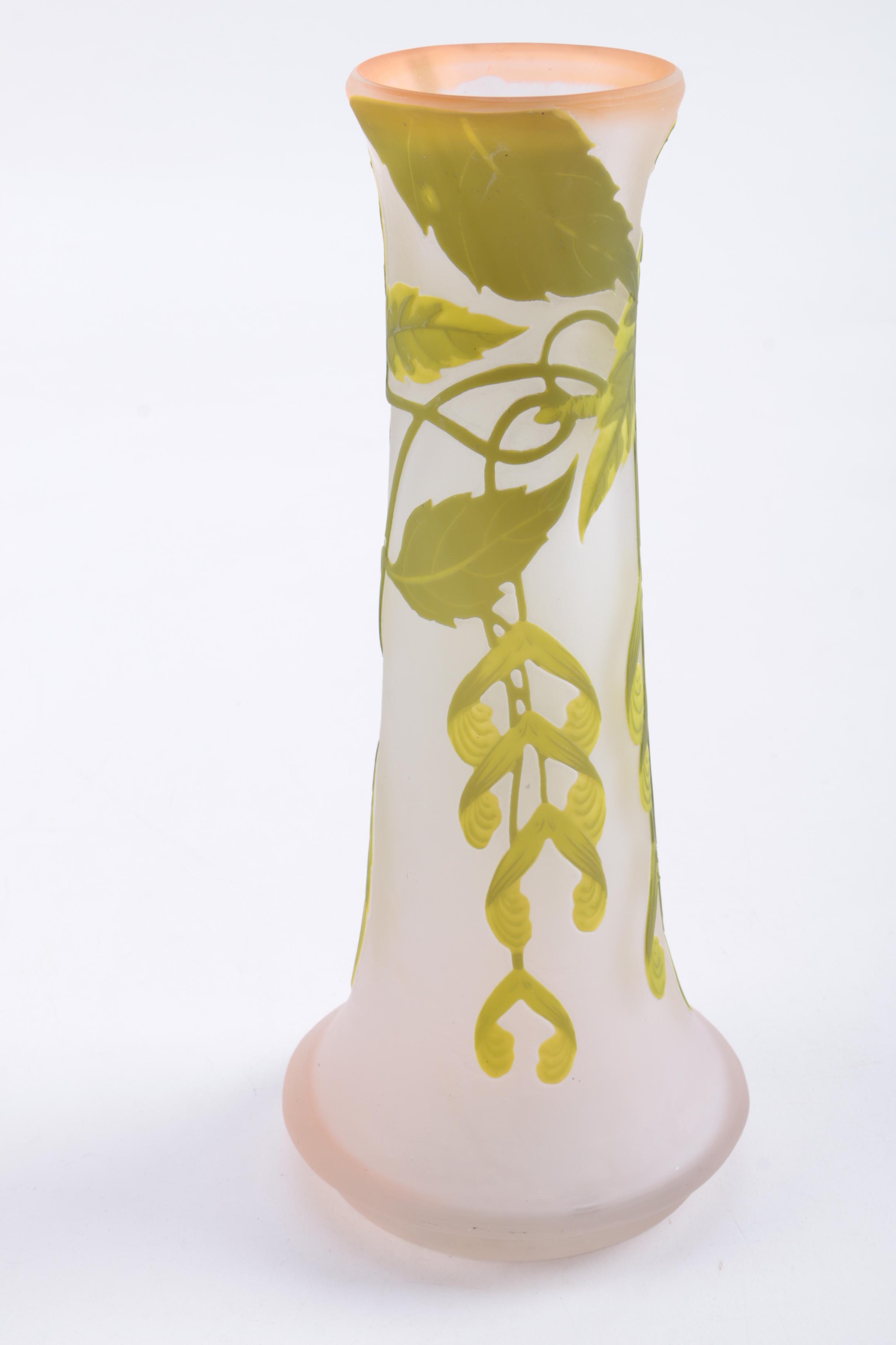 Pair of Antique Galle Glass Vases