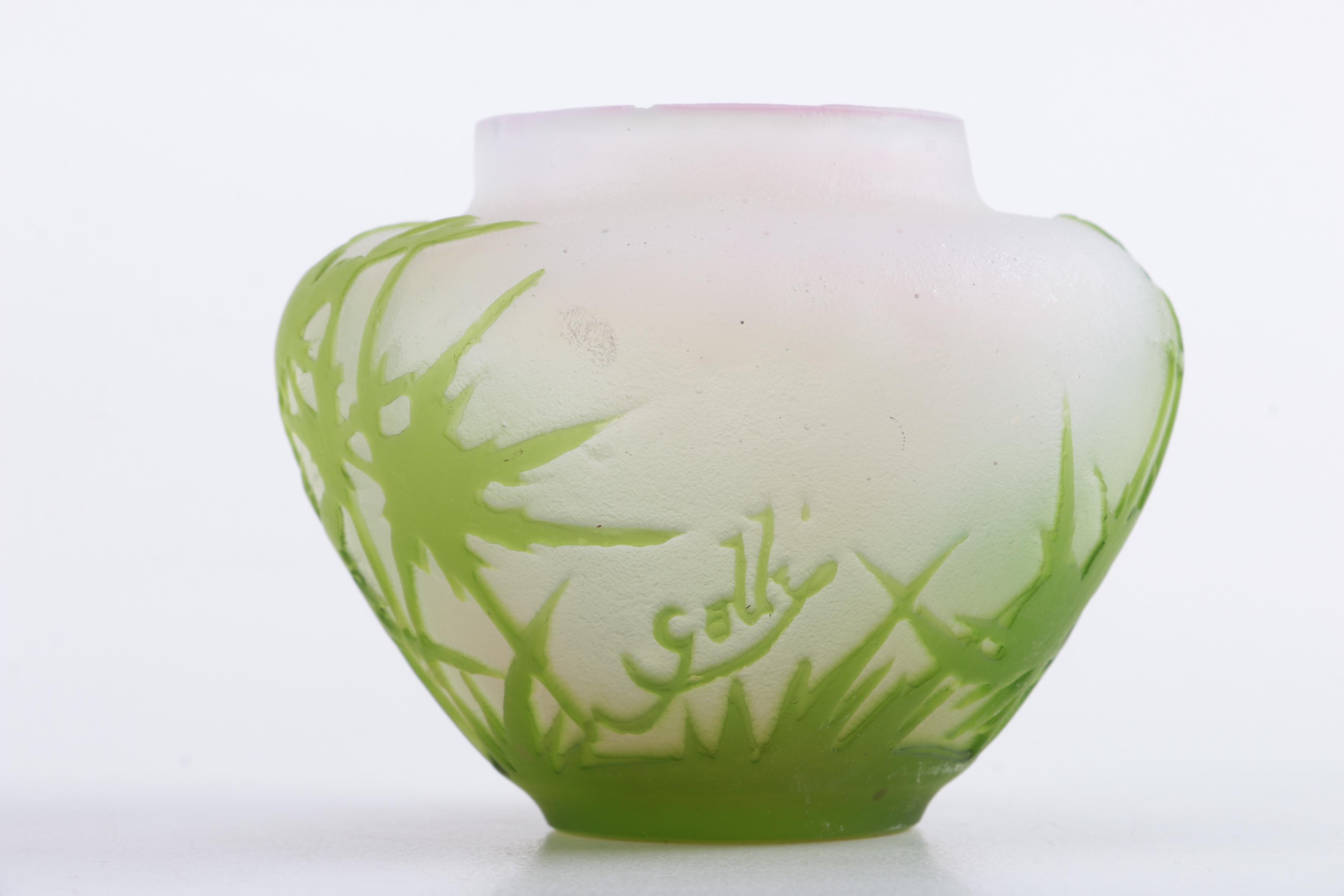 Pair of Antique Galle Glass Vases