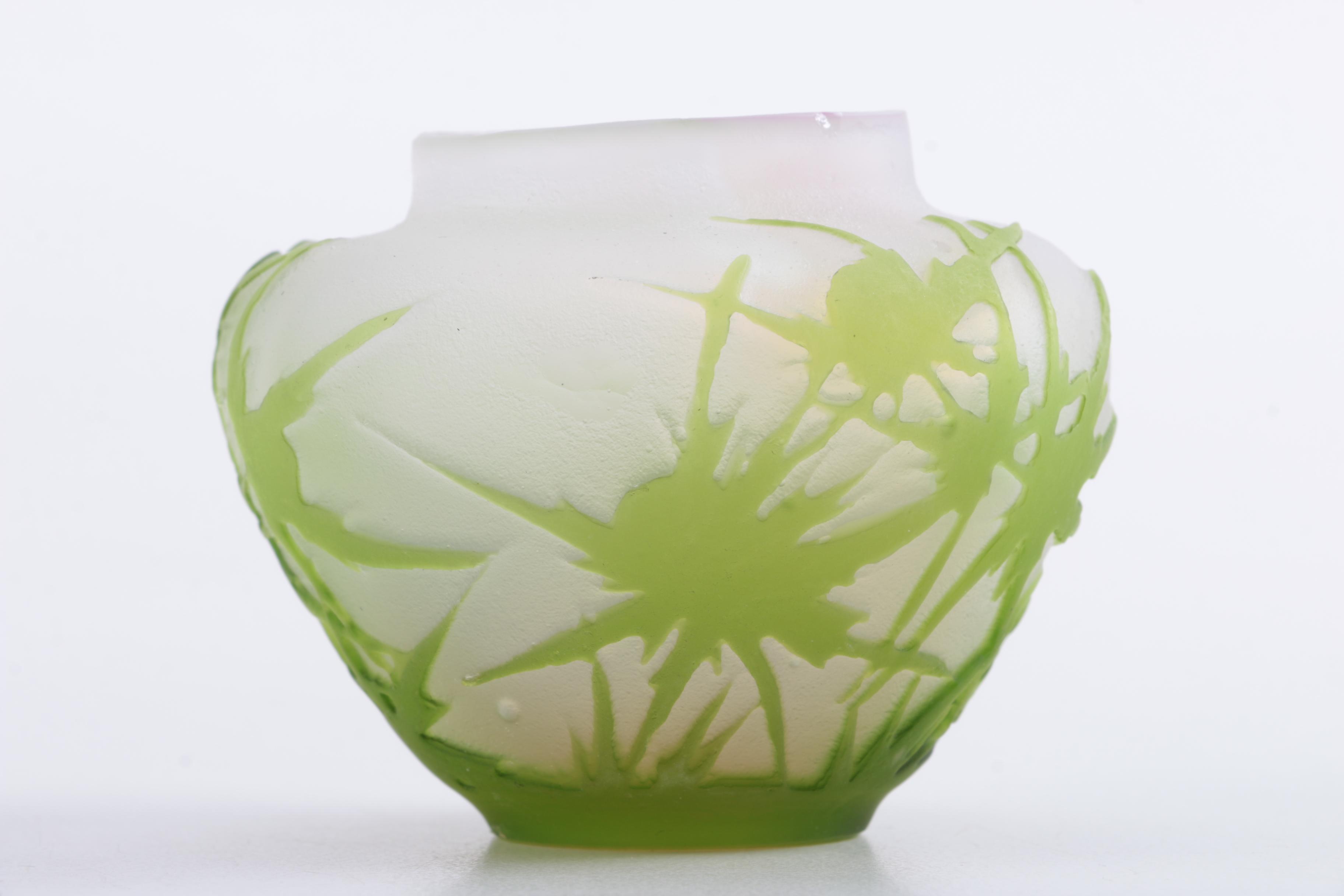 Pair of Antique Galle Glass Vases