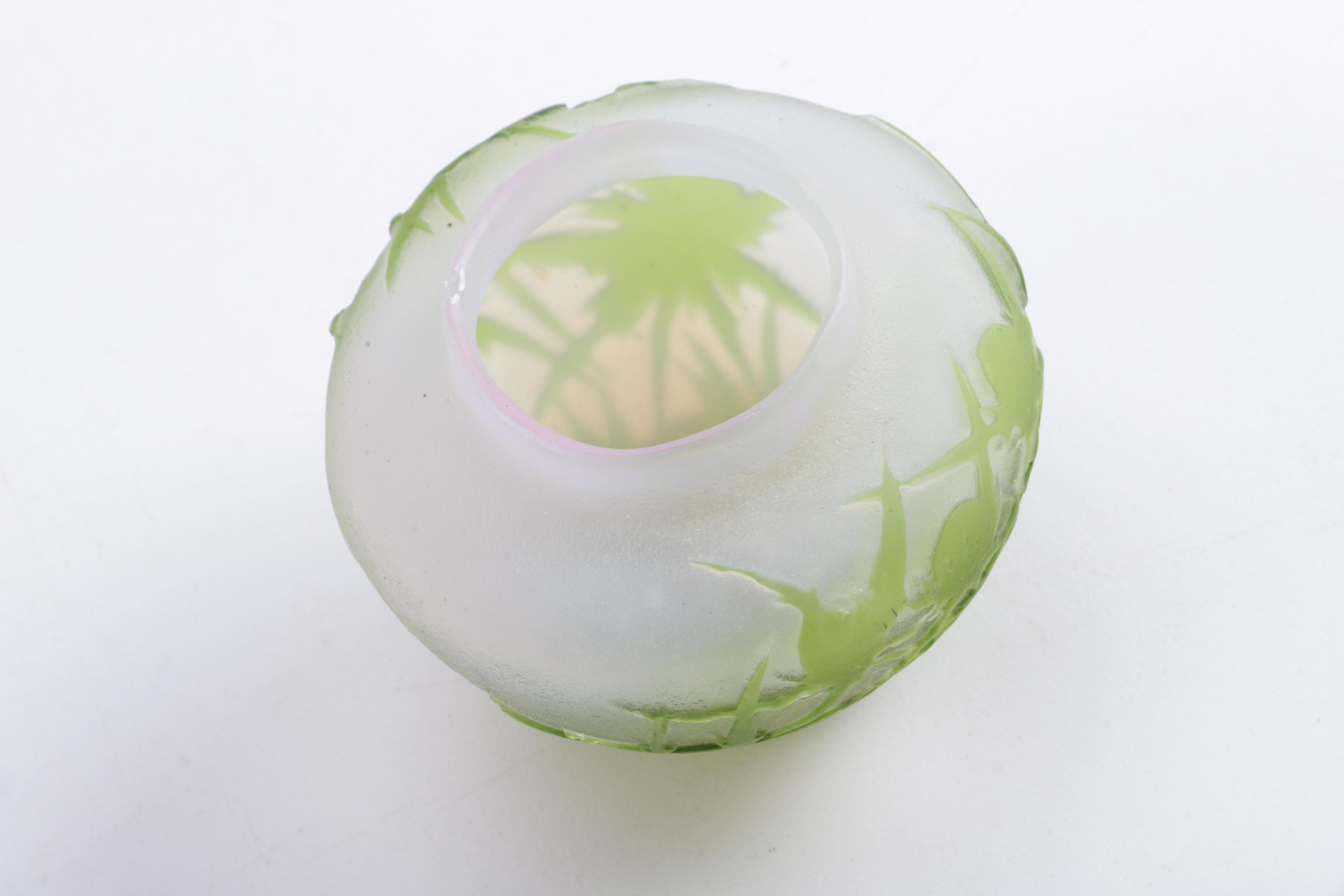 Pair of Antique Galle Glass Vases