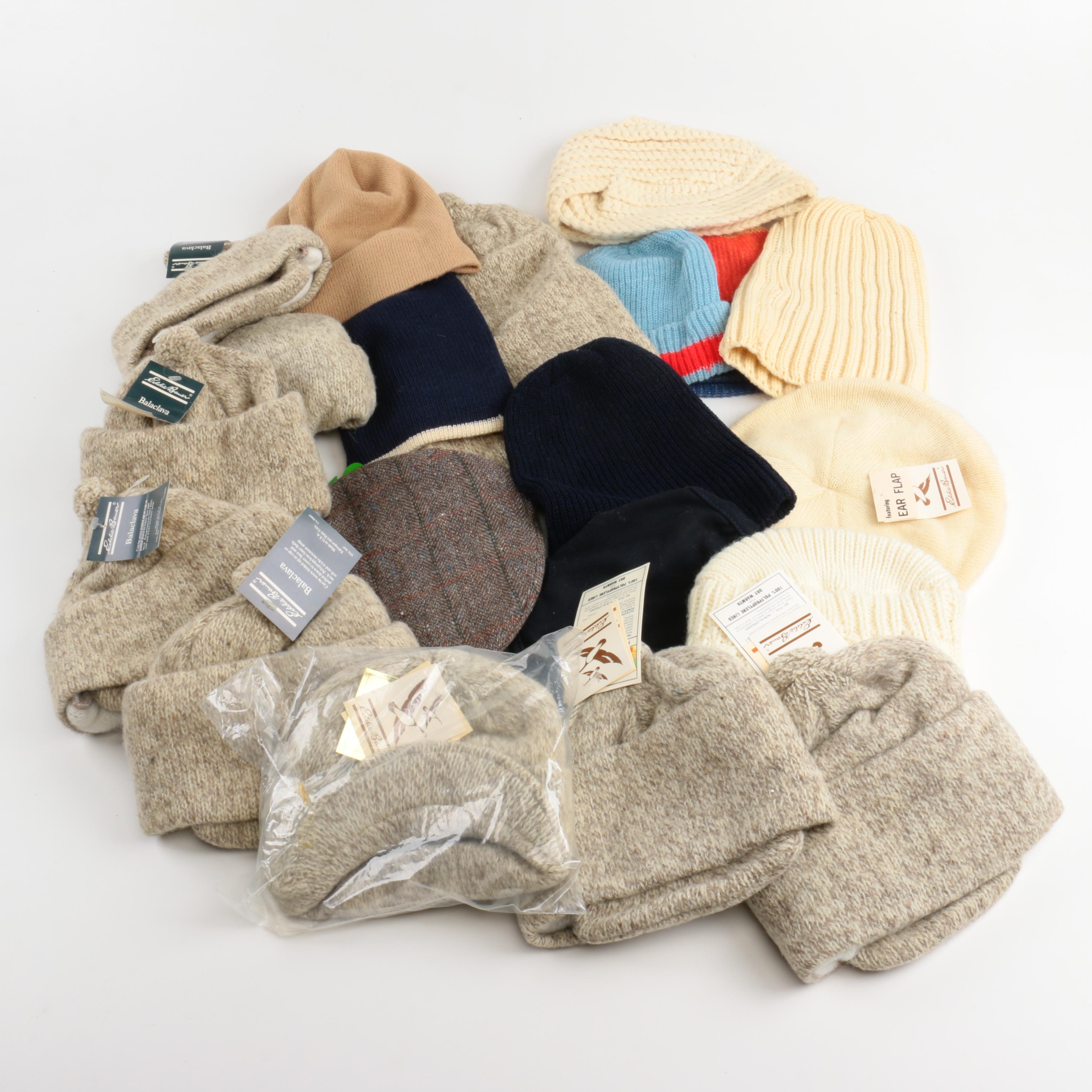 Assortment of Winter Hats Including Eddie Bauer