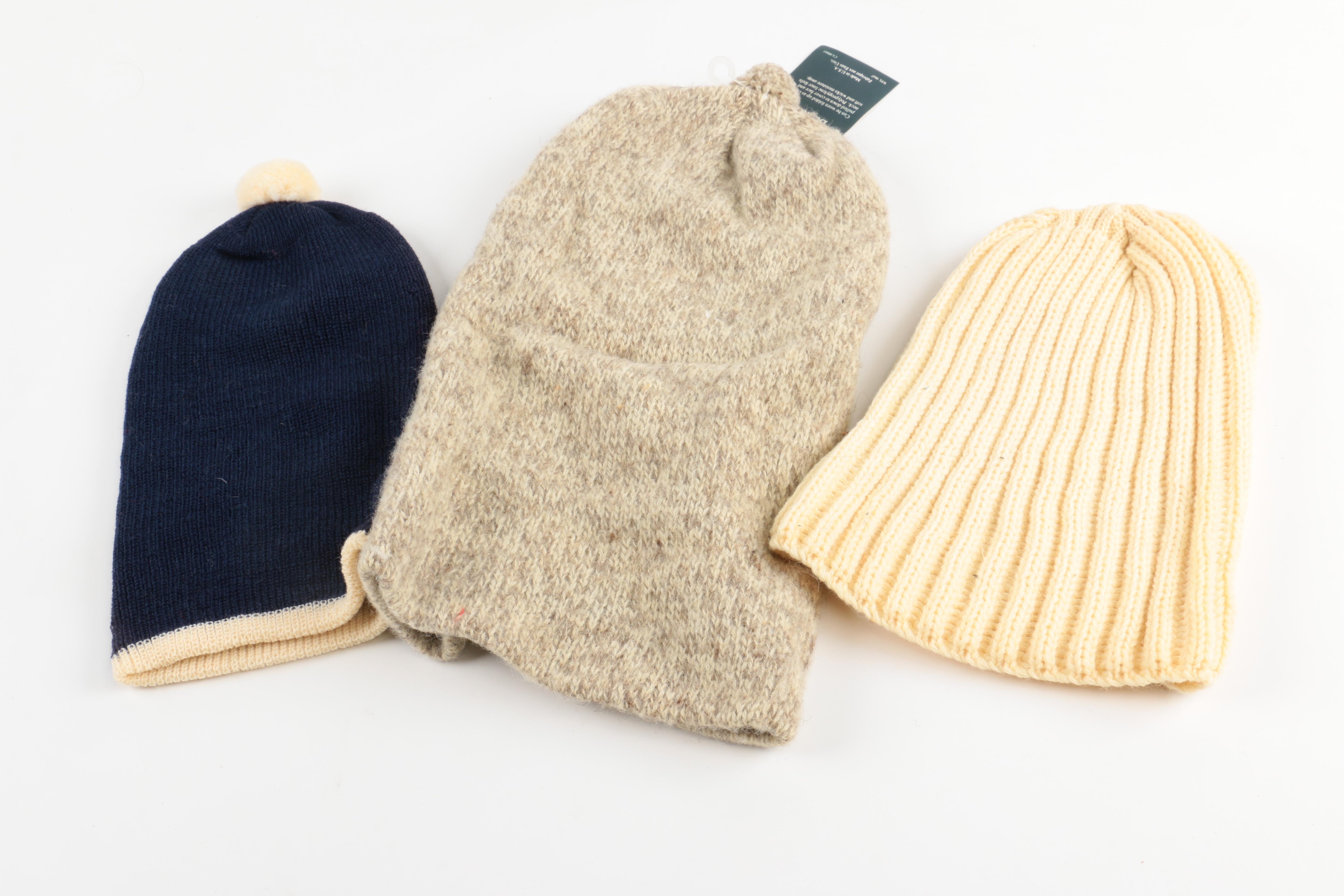 Assortment of Winter Hats Including Eddie Bauer