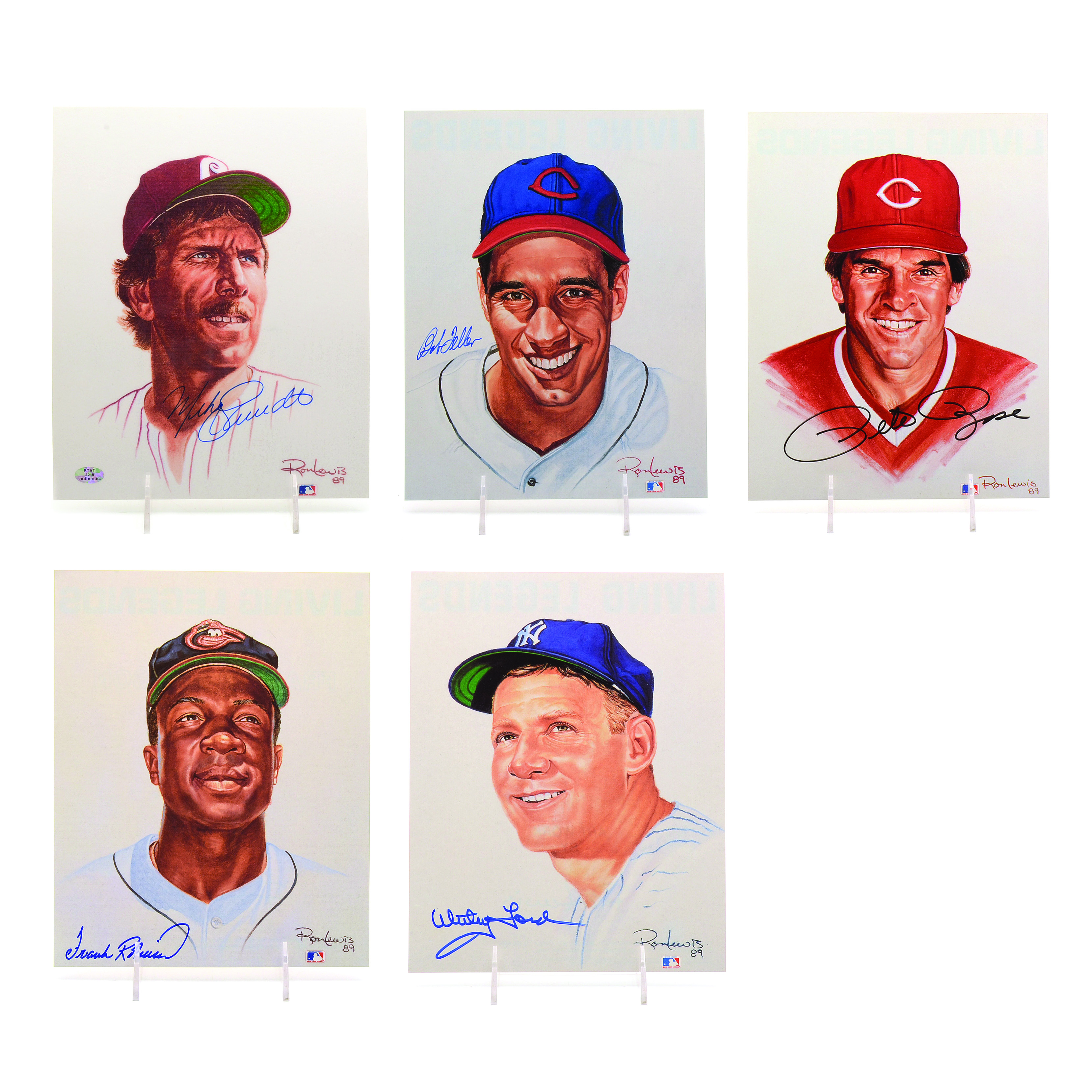 Five 1989 Lewis Signed Prints, Robby, Rose, Schmidt, and More