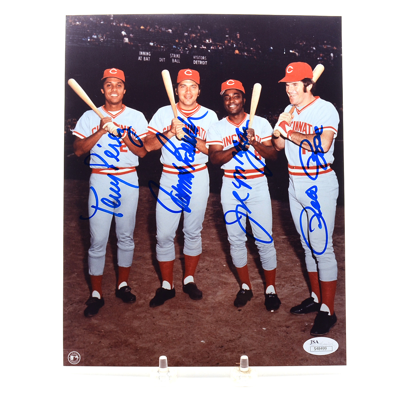 Rose, Morgan, Bench, and Perez Signed Photo JSA COA