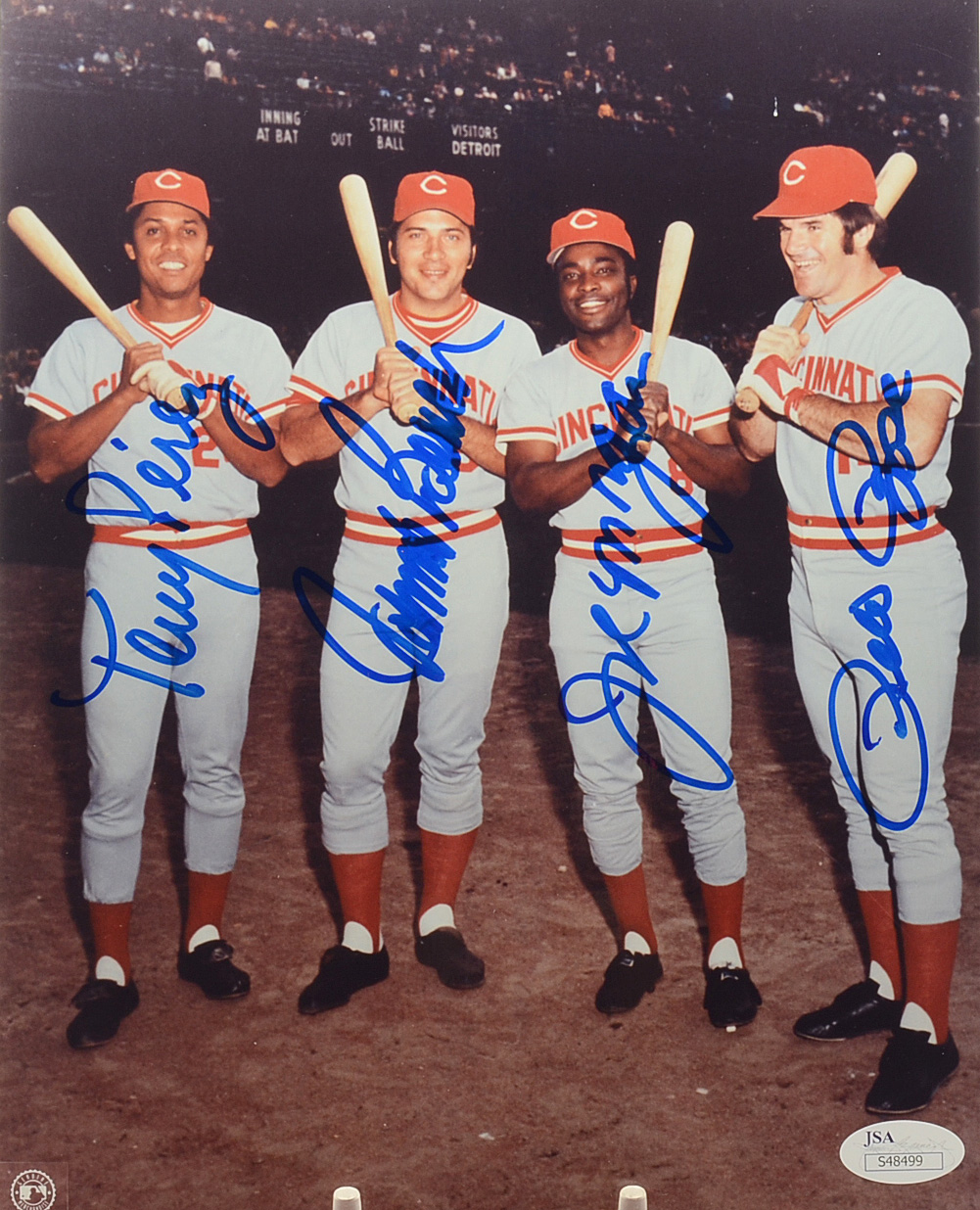 Rose, Morgan, Bench, and Perez Signed Photo JSA COA