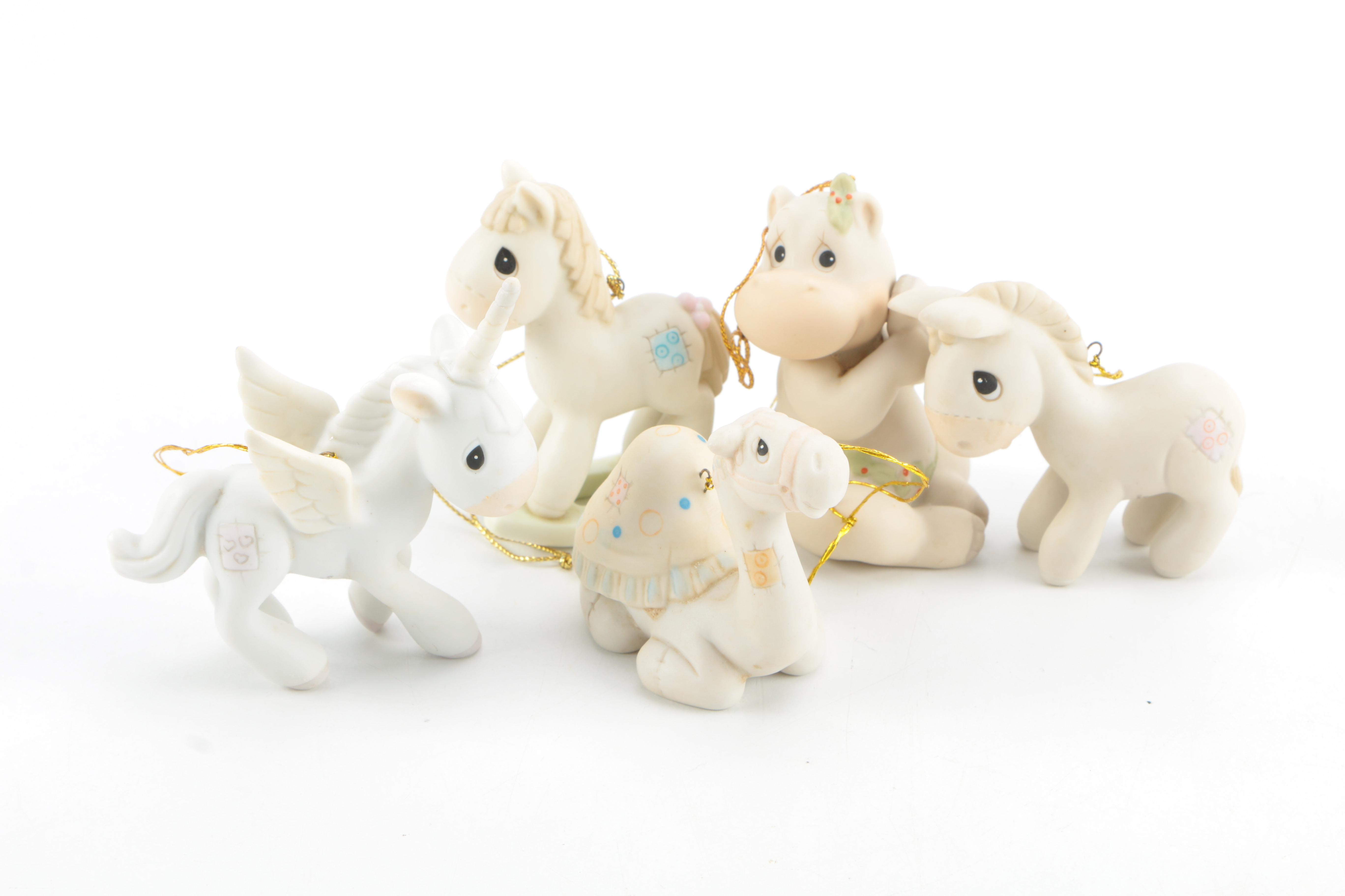 Precious Moment Nativity Set and Ornaments