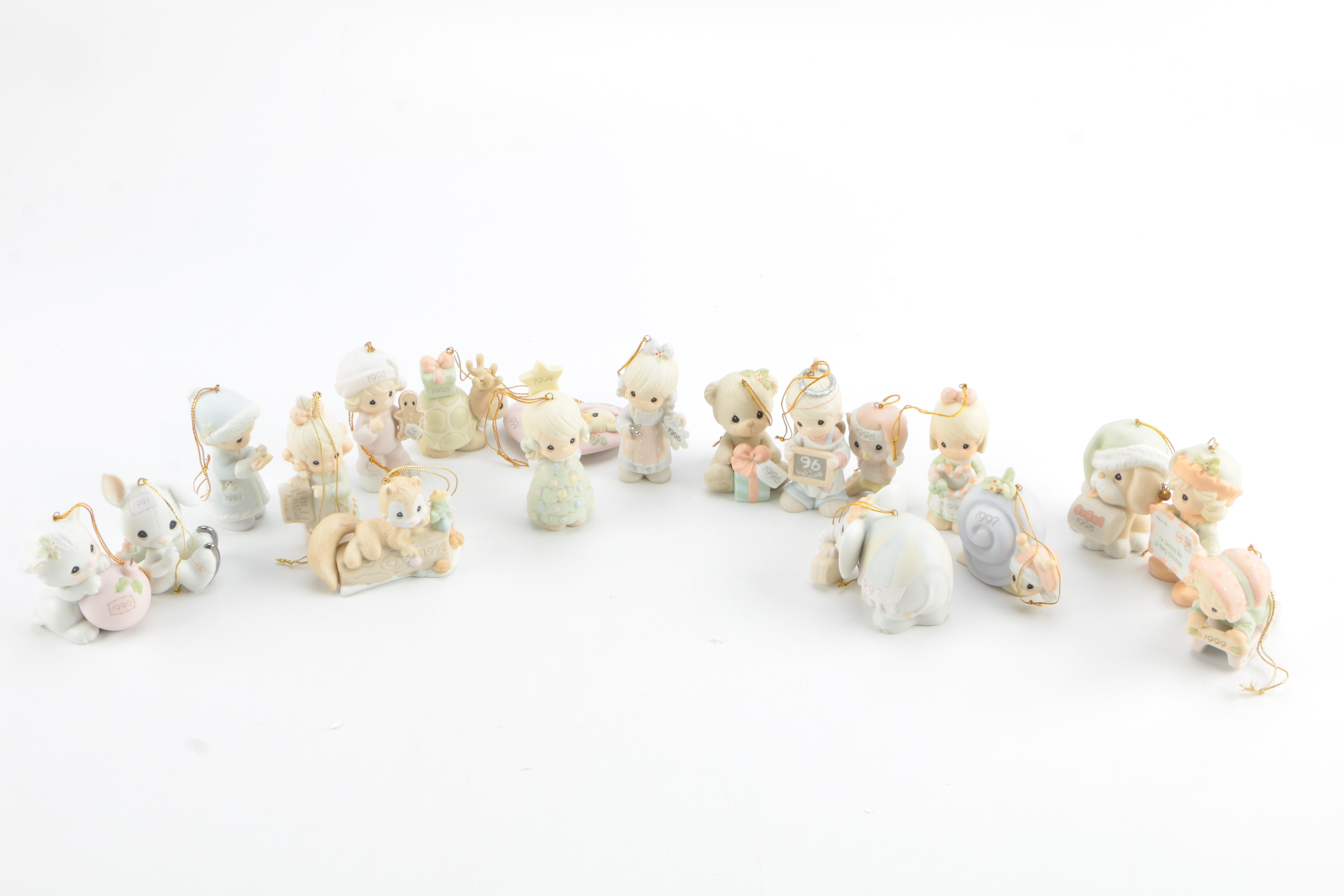 Precious Moment Nativity Set and Ornaments