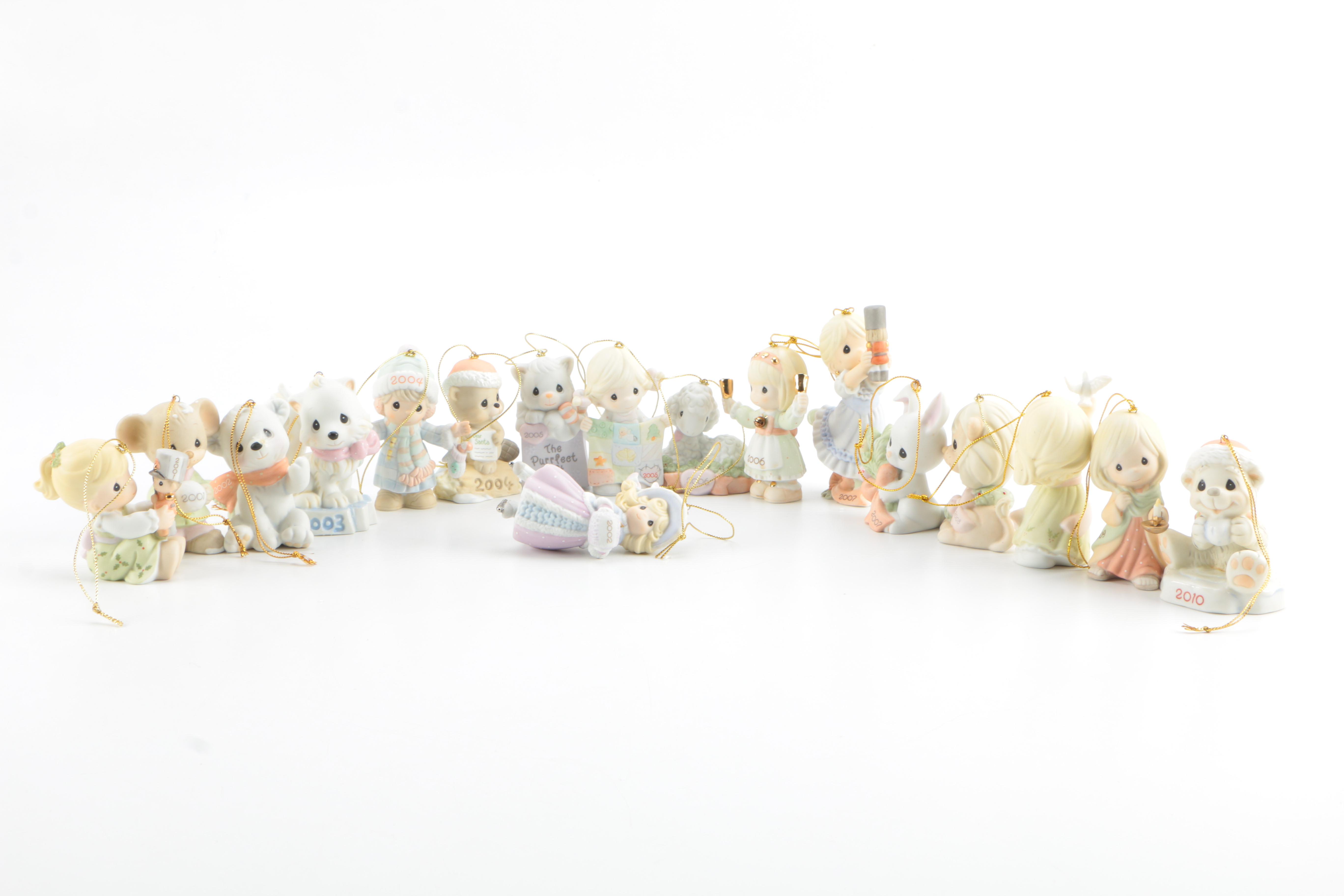 Precious Moment Nativity Set and Ornaments