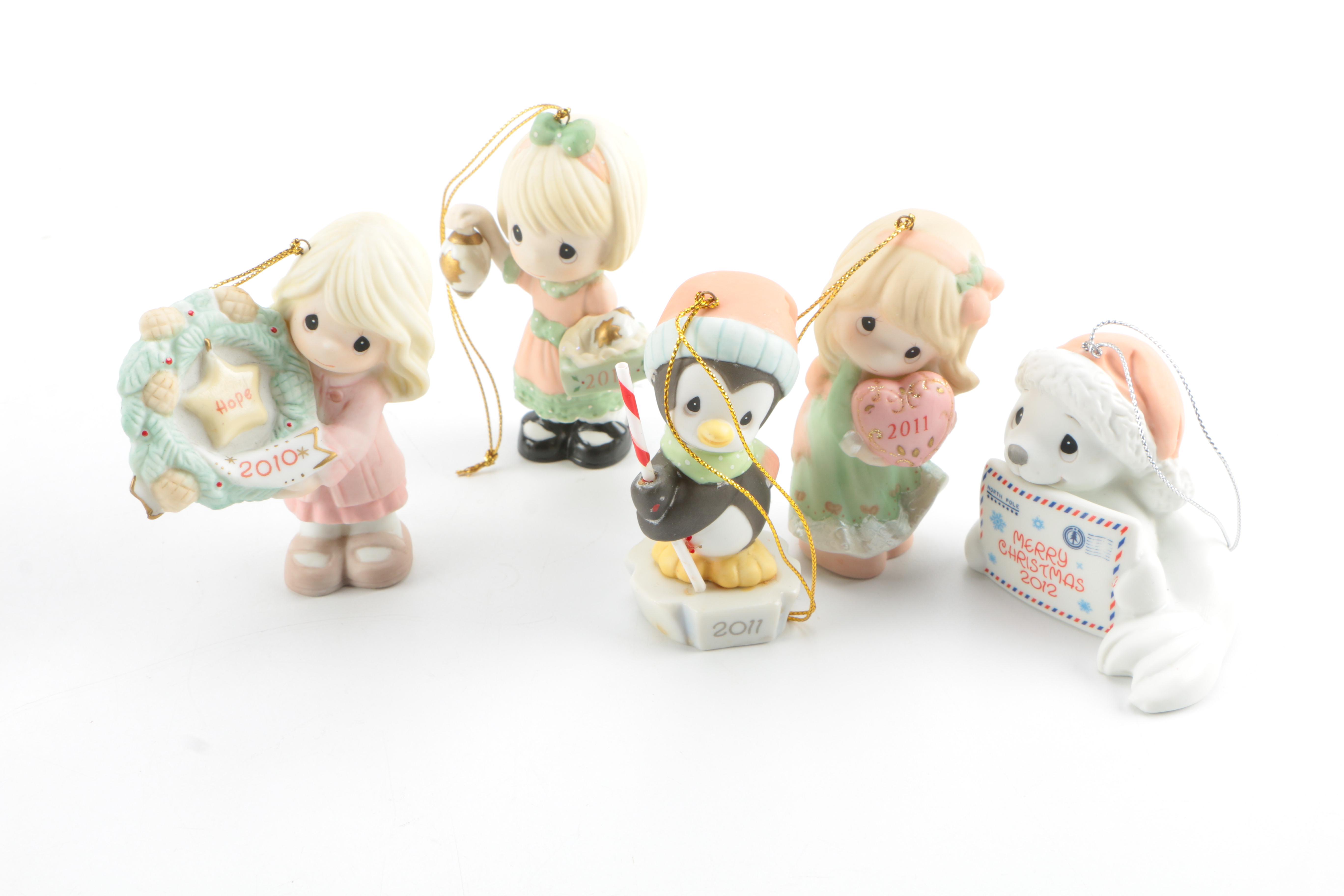 Precious Moment Nativity Set and Ornaments