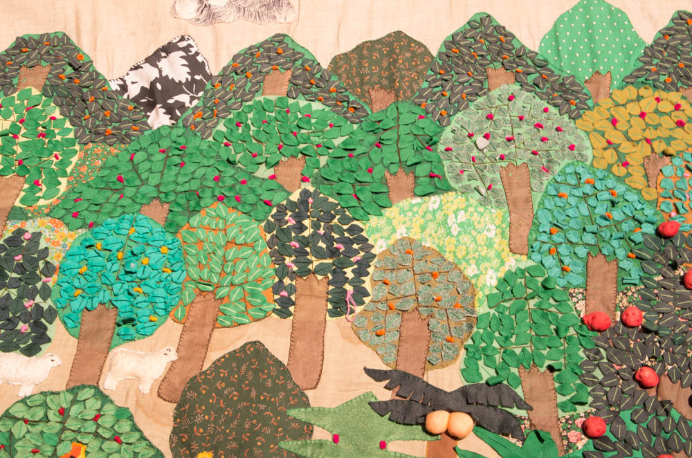 Garden of Eden Hand Sewn Textile