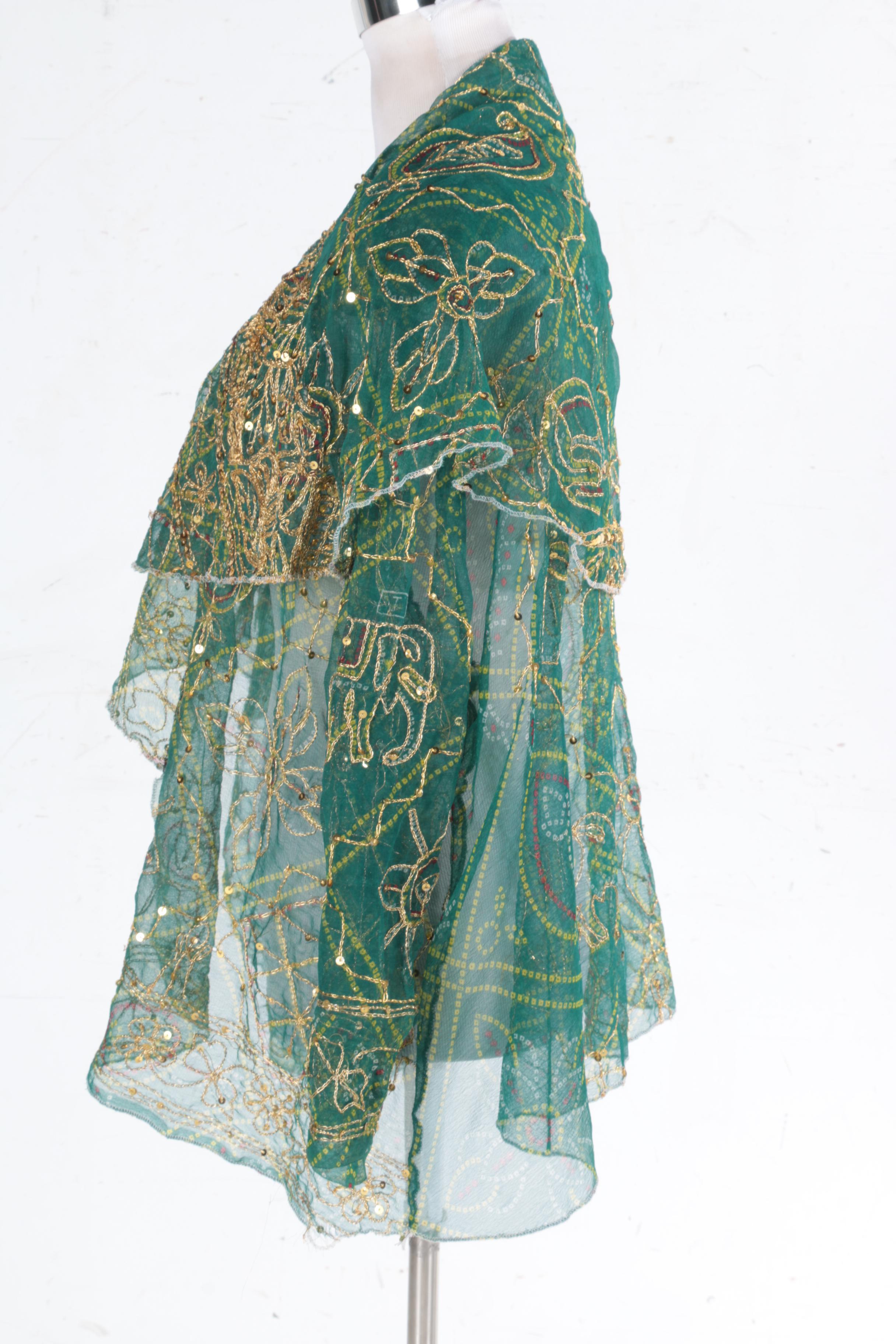 Vest by Emily Wetherby and Maribou Sequined Shrug