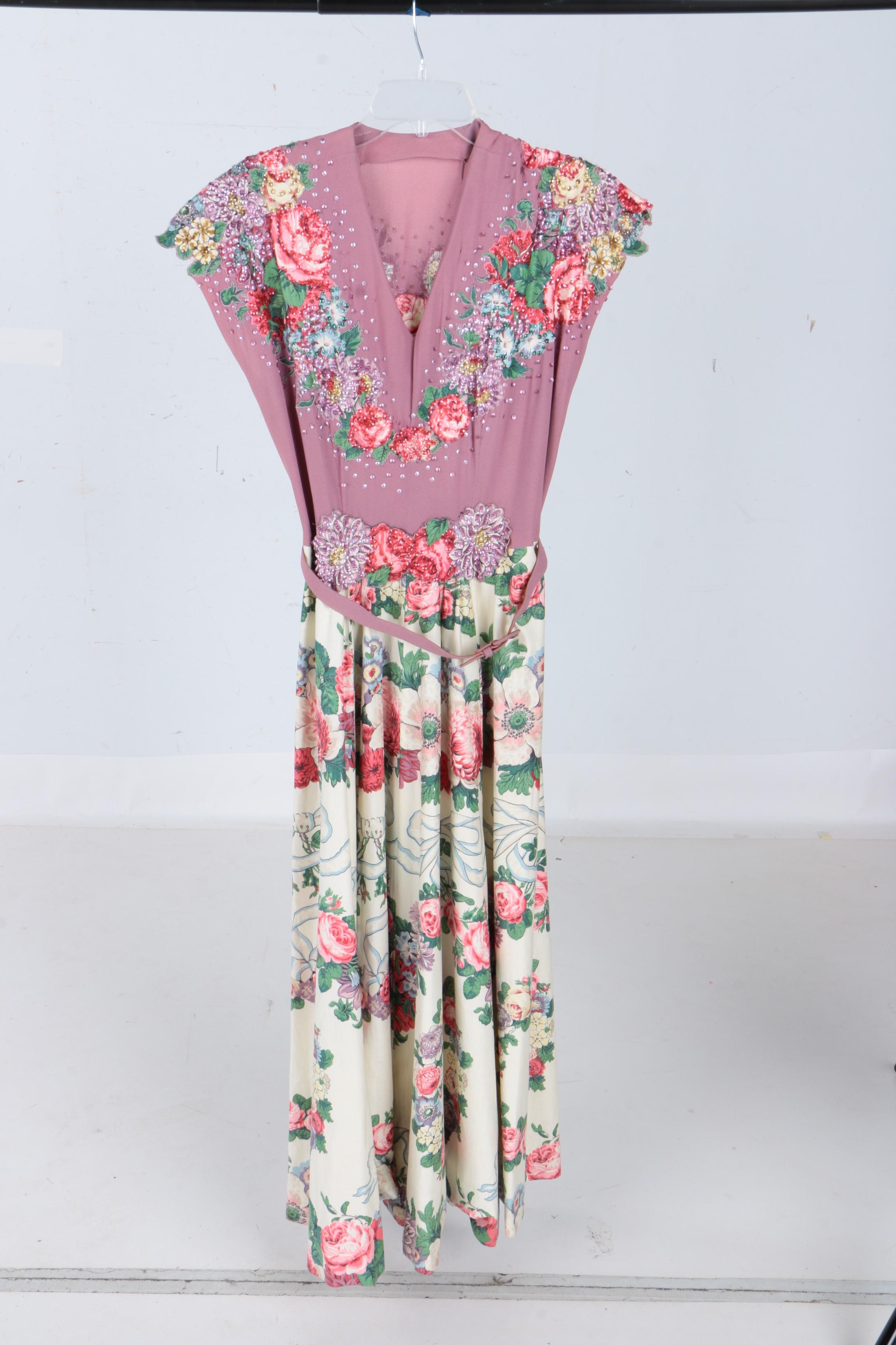 Vintage Circa 1940s Floral Dresses