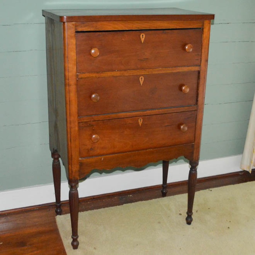 Antique Cherry Sheraton Style Chest of Drawers