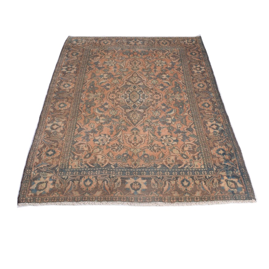 Hand-Knotted Persian Kashan Style Area Rug