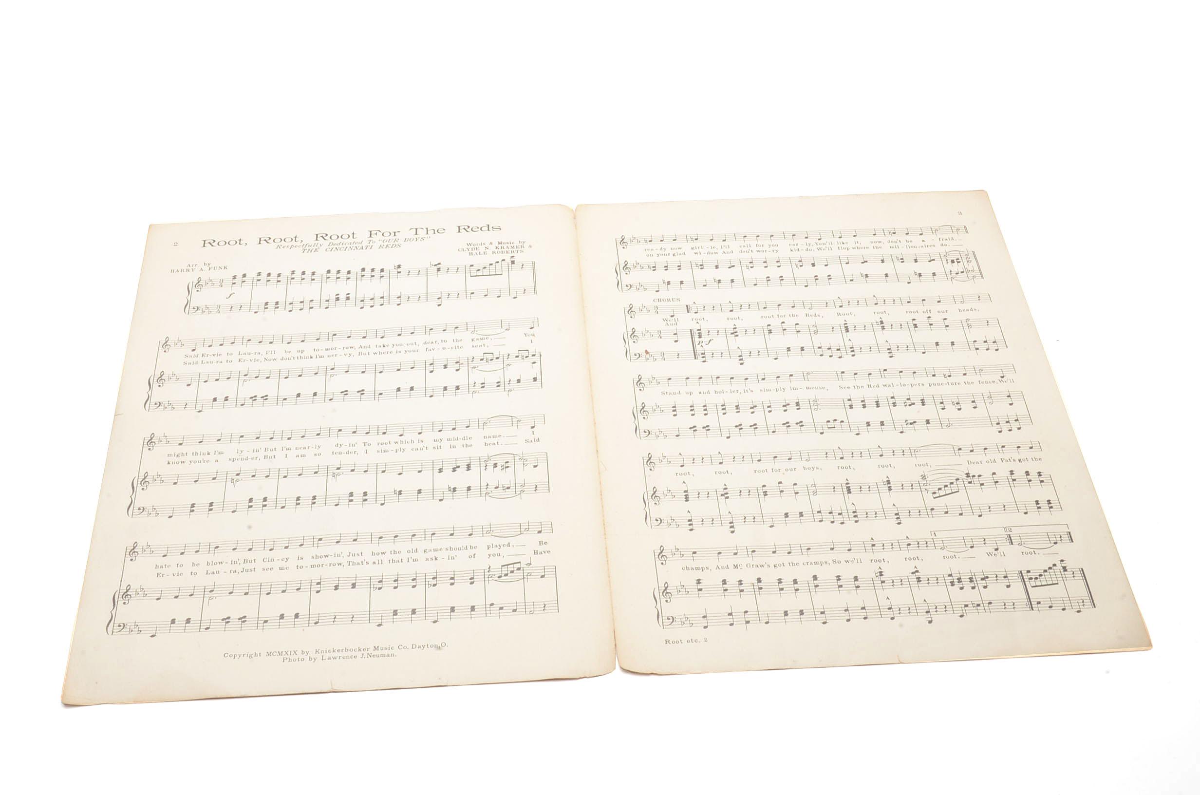 1919 Cincinnati Reds Sheet Music