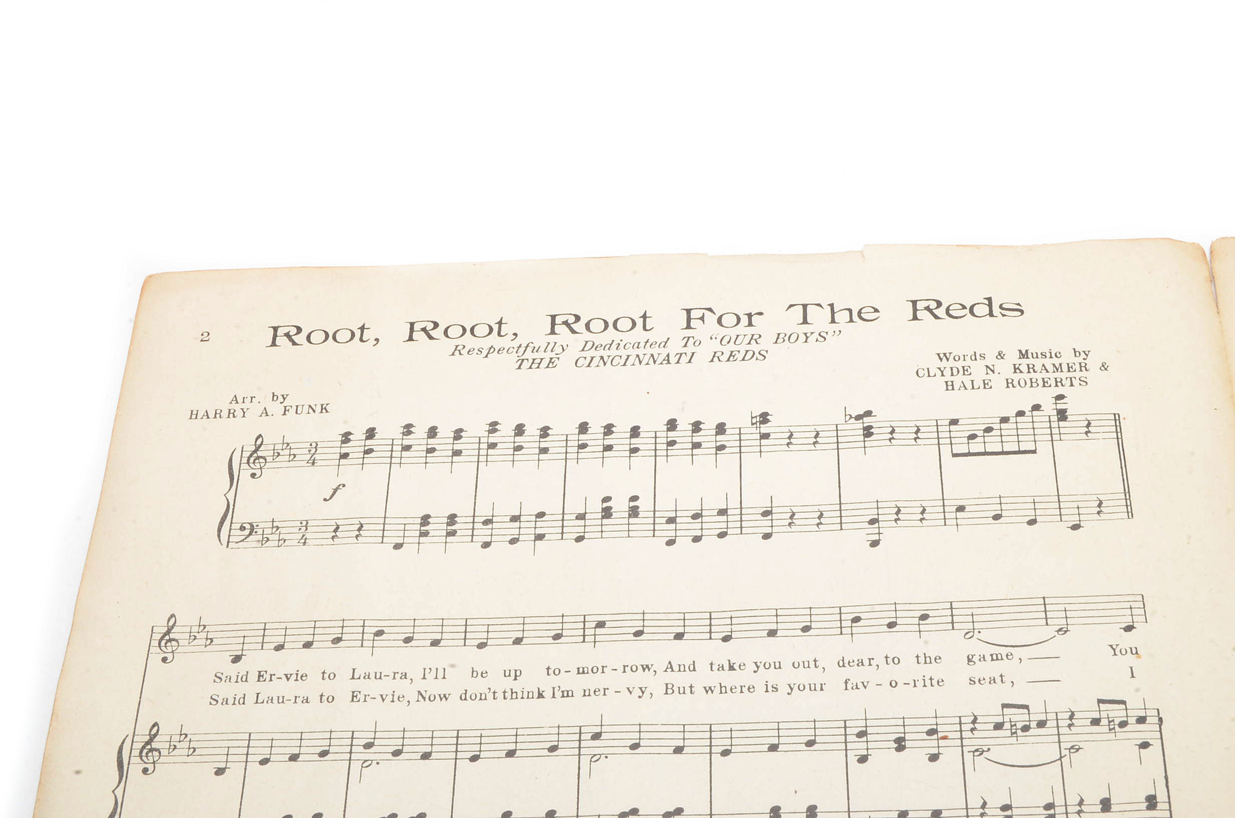 1919 Cincinnati Reds Sheet Music